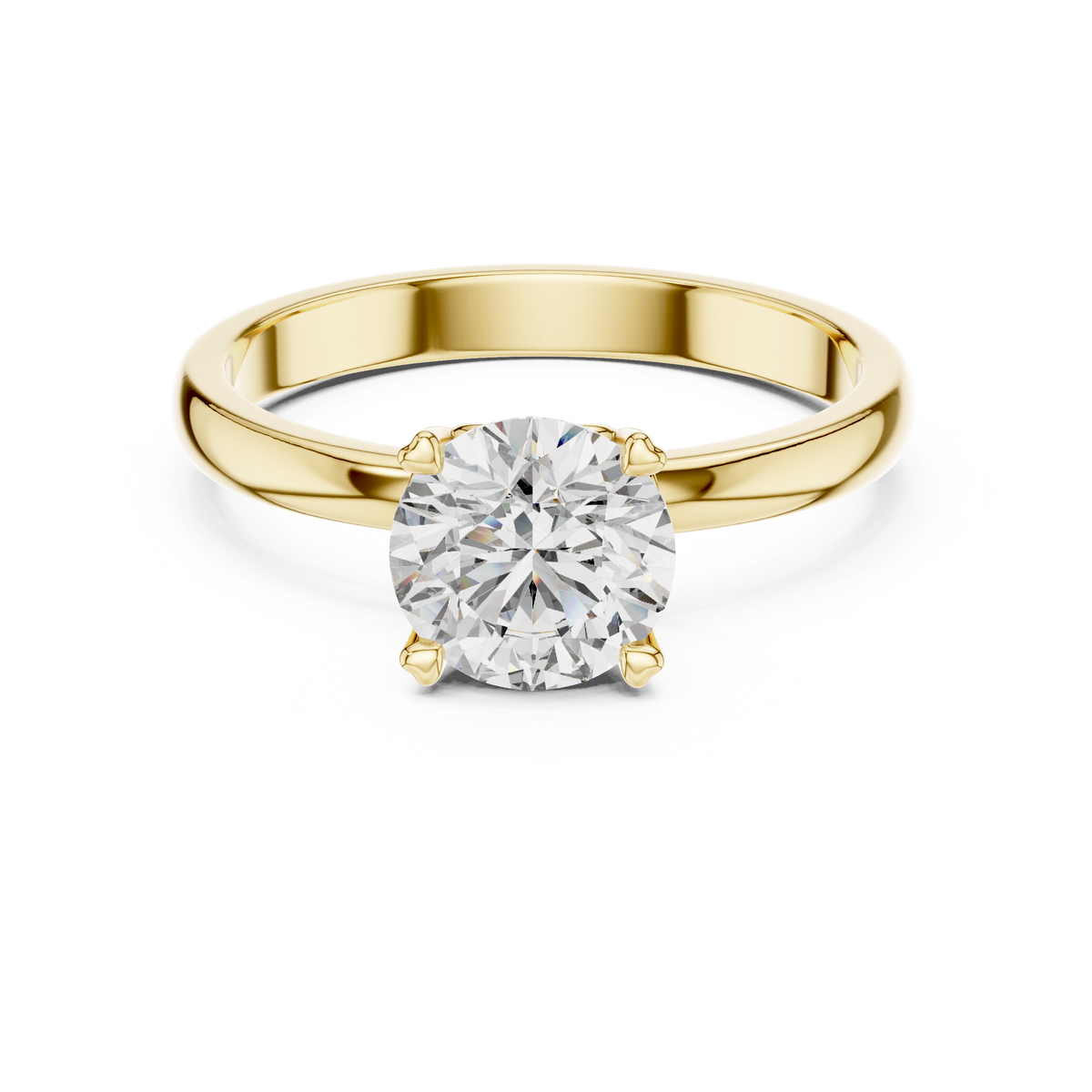 Round Cut Diamond Solitaire Ring with Heart-Shaped Filigree Gallery
