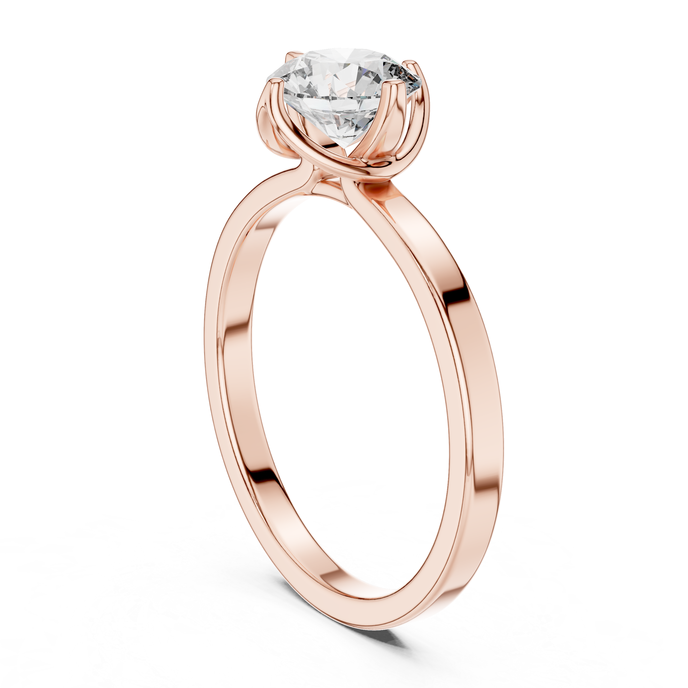 Round Brilliant Solitaire Diamond Ring With Arched Tulip Setting