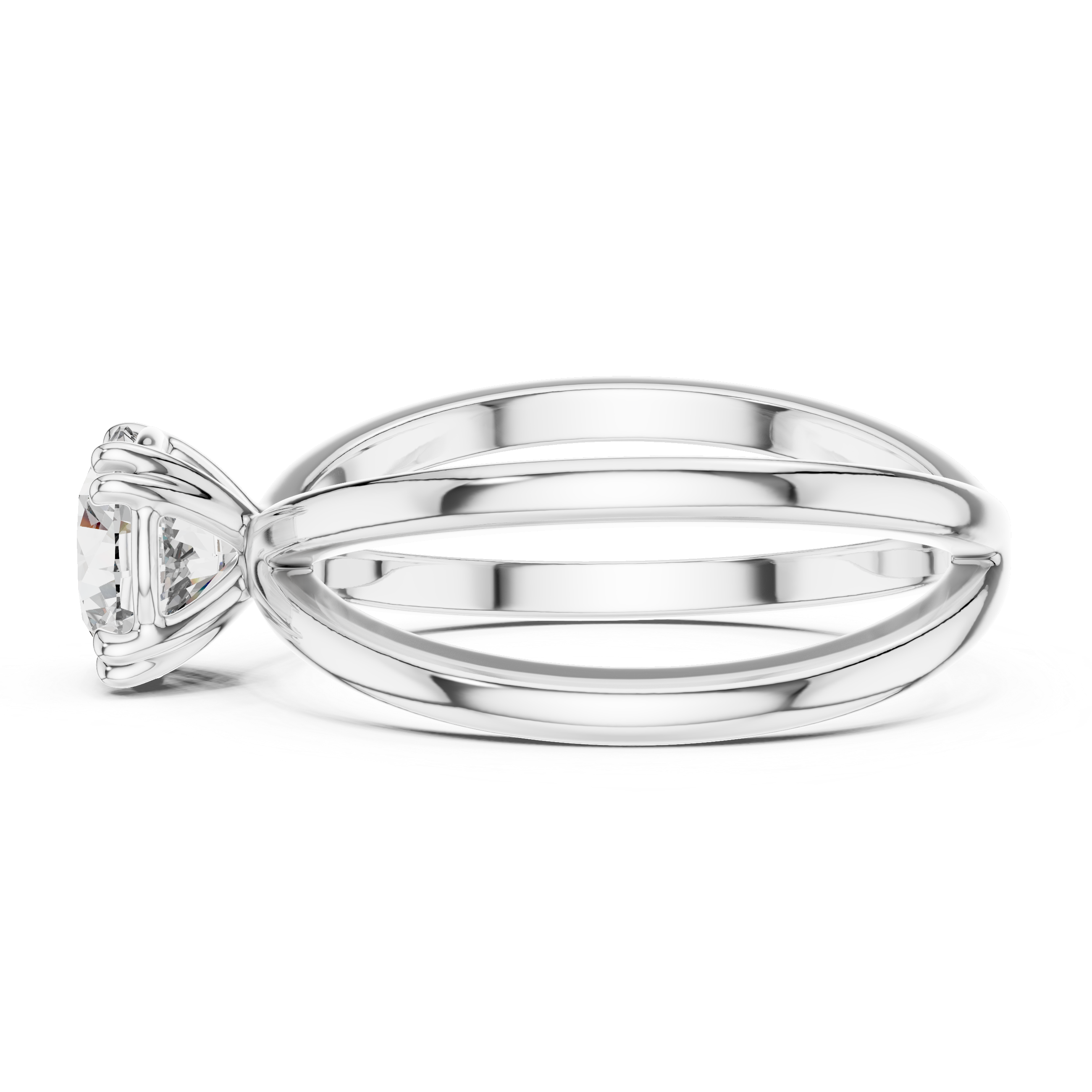 Round Cut Lab Grown Diamond Criss Cross Statement Ring
