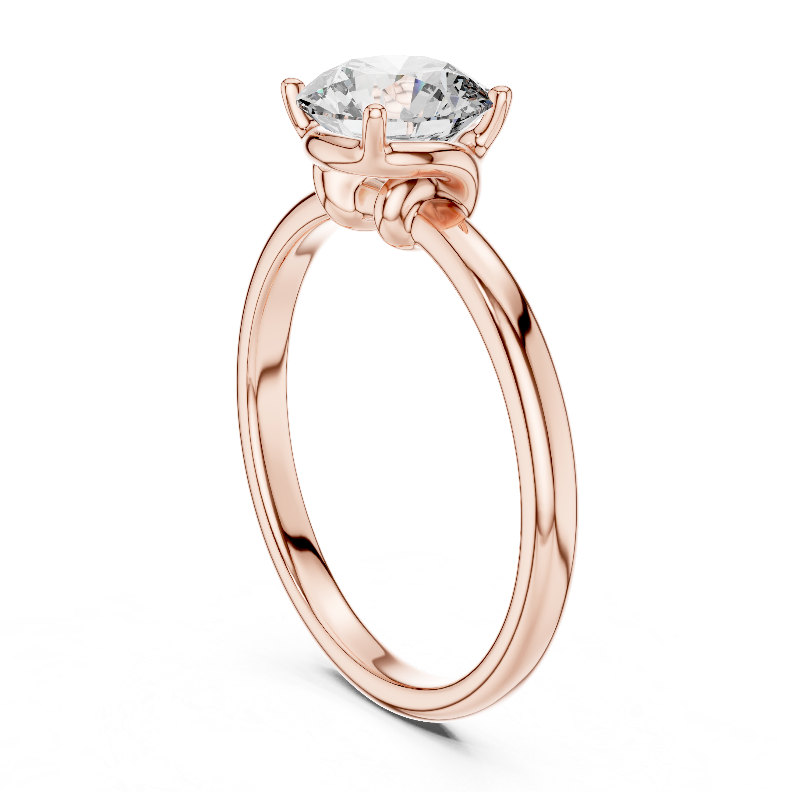 Four Prong Round Solitaire Diamond Wedding Ring
