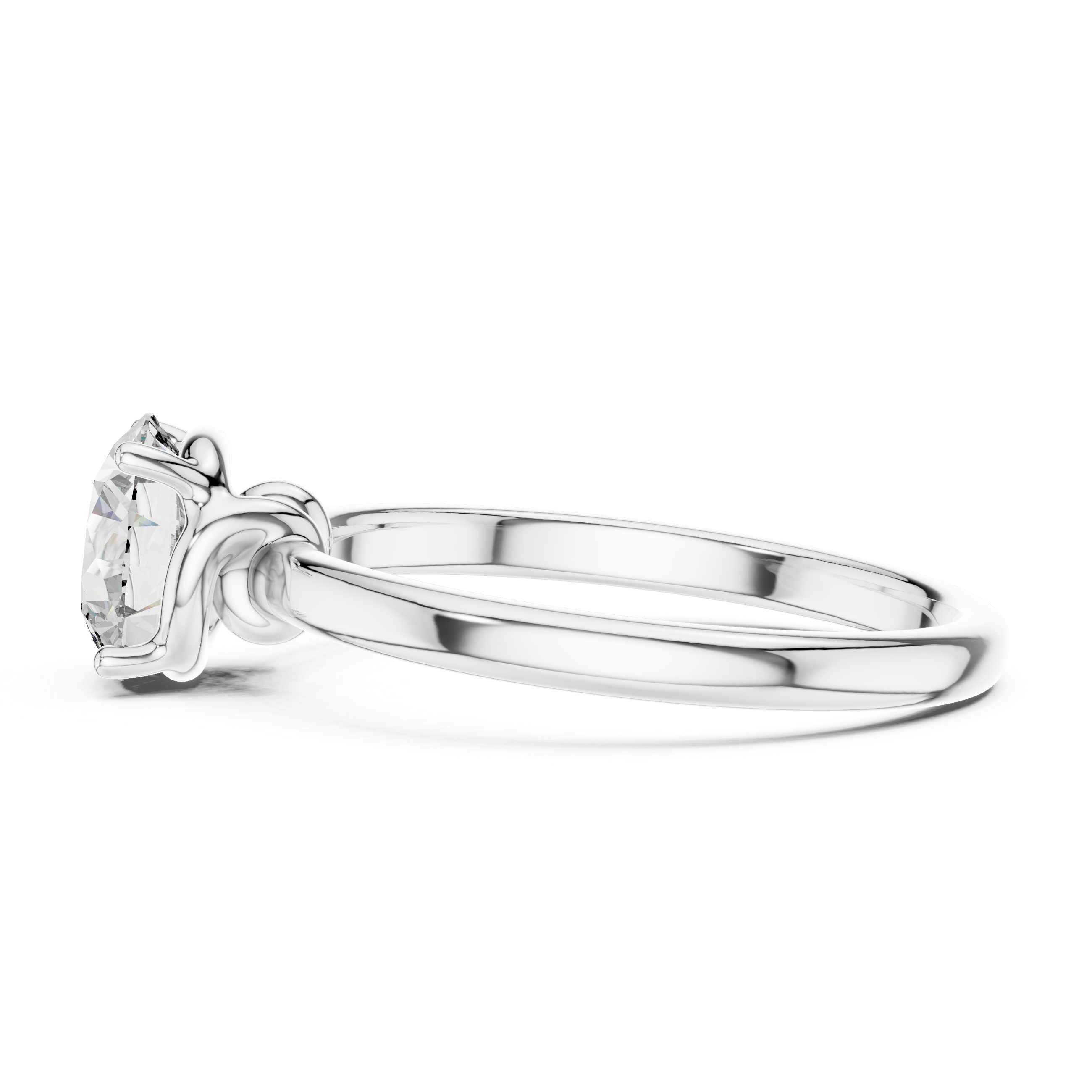 Four Prong Round Solitaire Diamond Wedding Ring