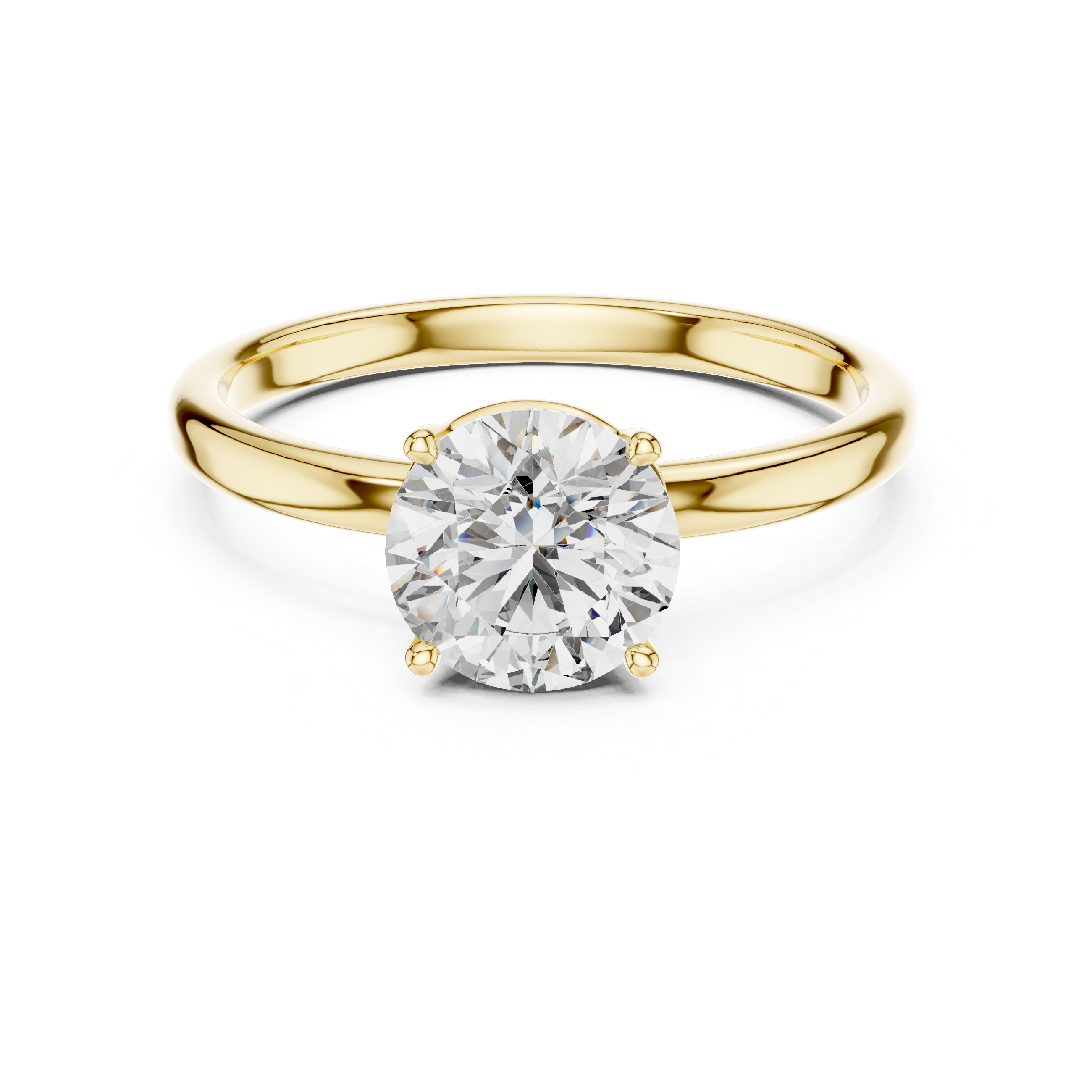 Four Prong Round Solitaire Diamond Wedding Ring