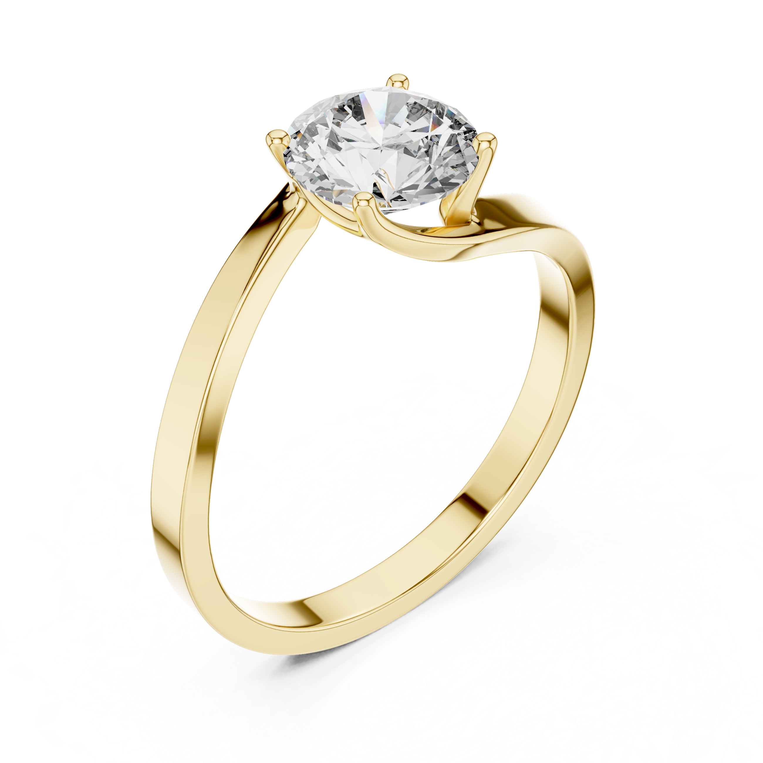 Round Cut Lab Grown Diamond Bypass Solitaire Promise Ring