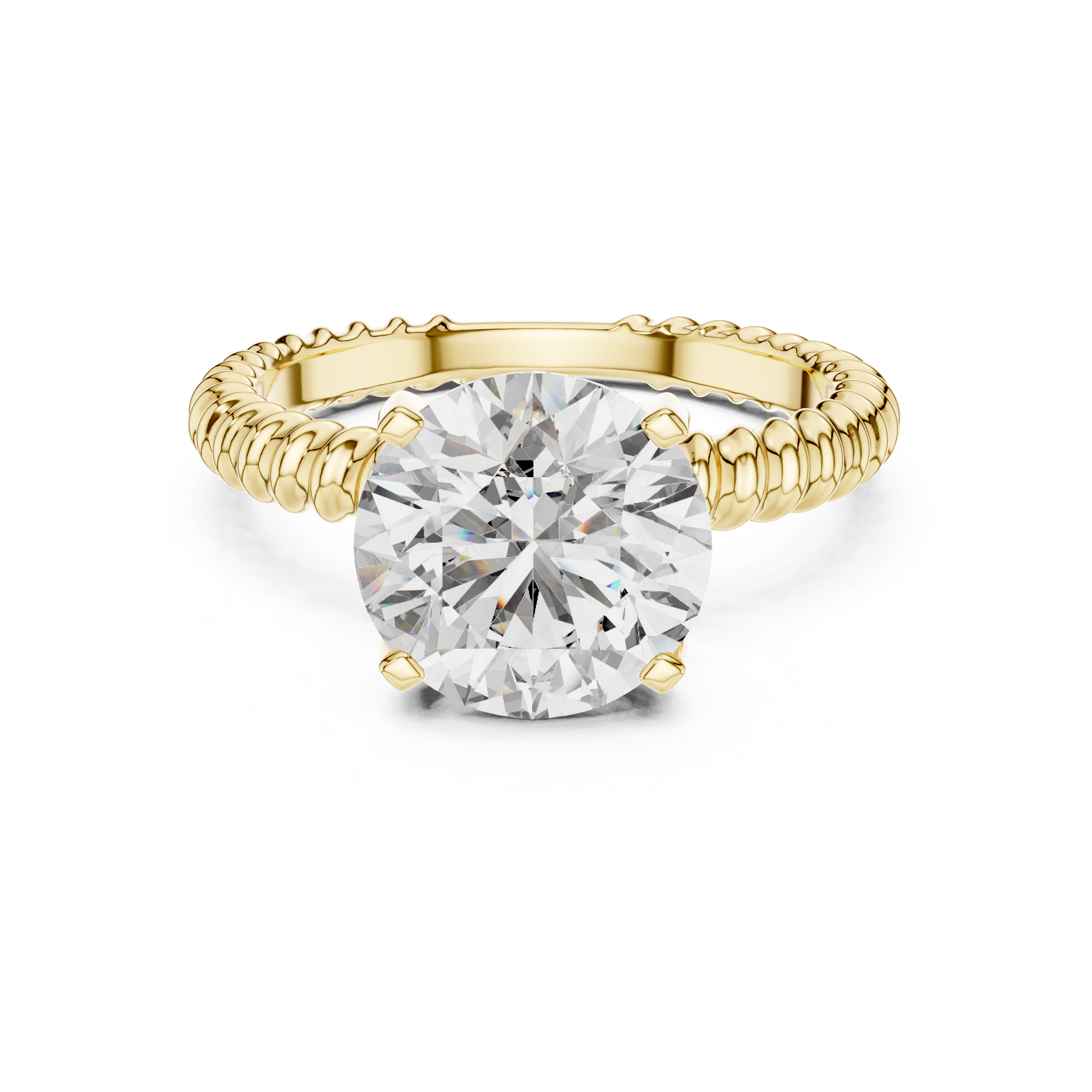Twisted Rope Solitaire Round Diamond Anniversary Ring