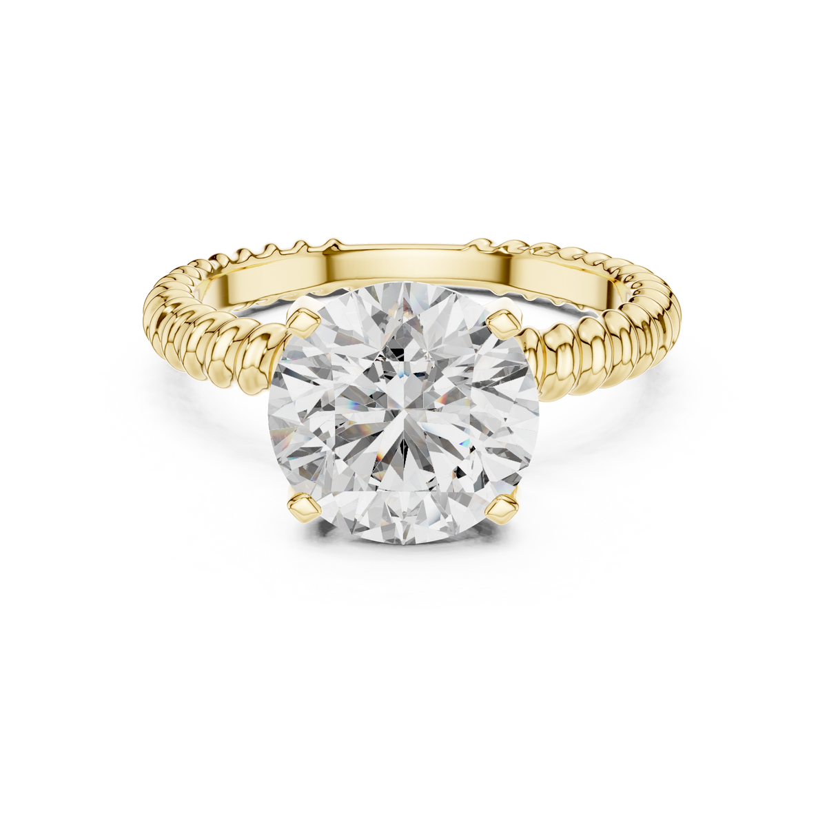Twisted Rope Solitaire Round Diamond Anniversary Ring