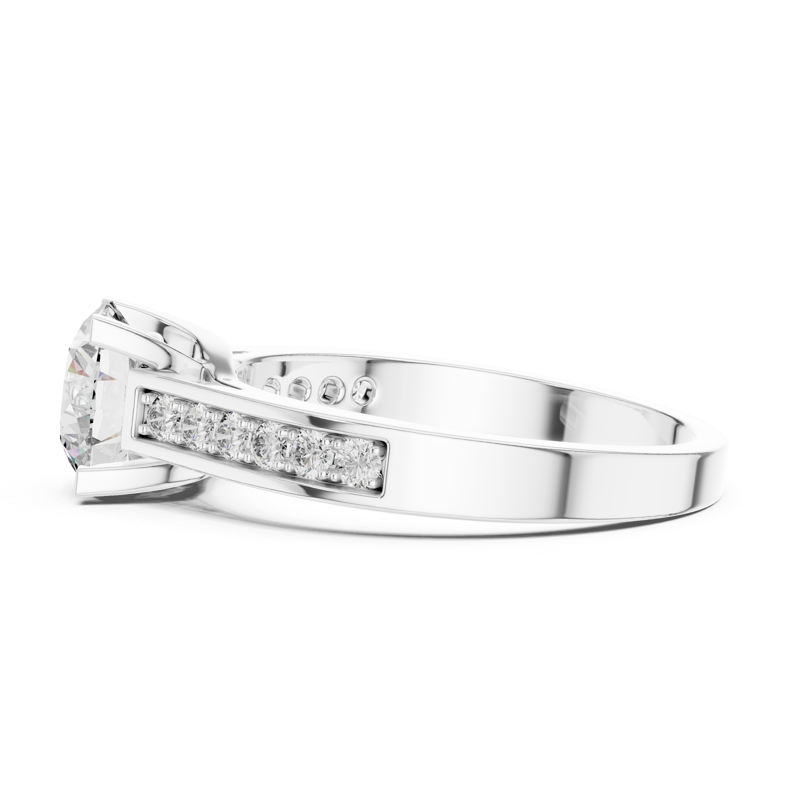 Round Brilliant Cathedral Engagement Ring