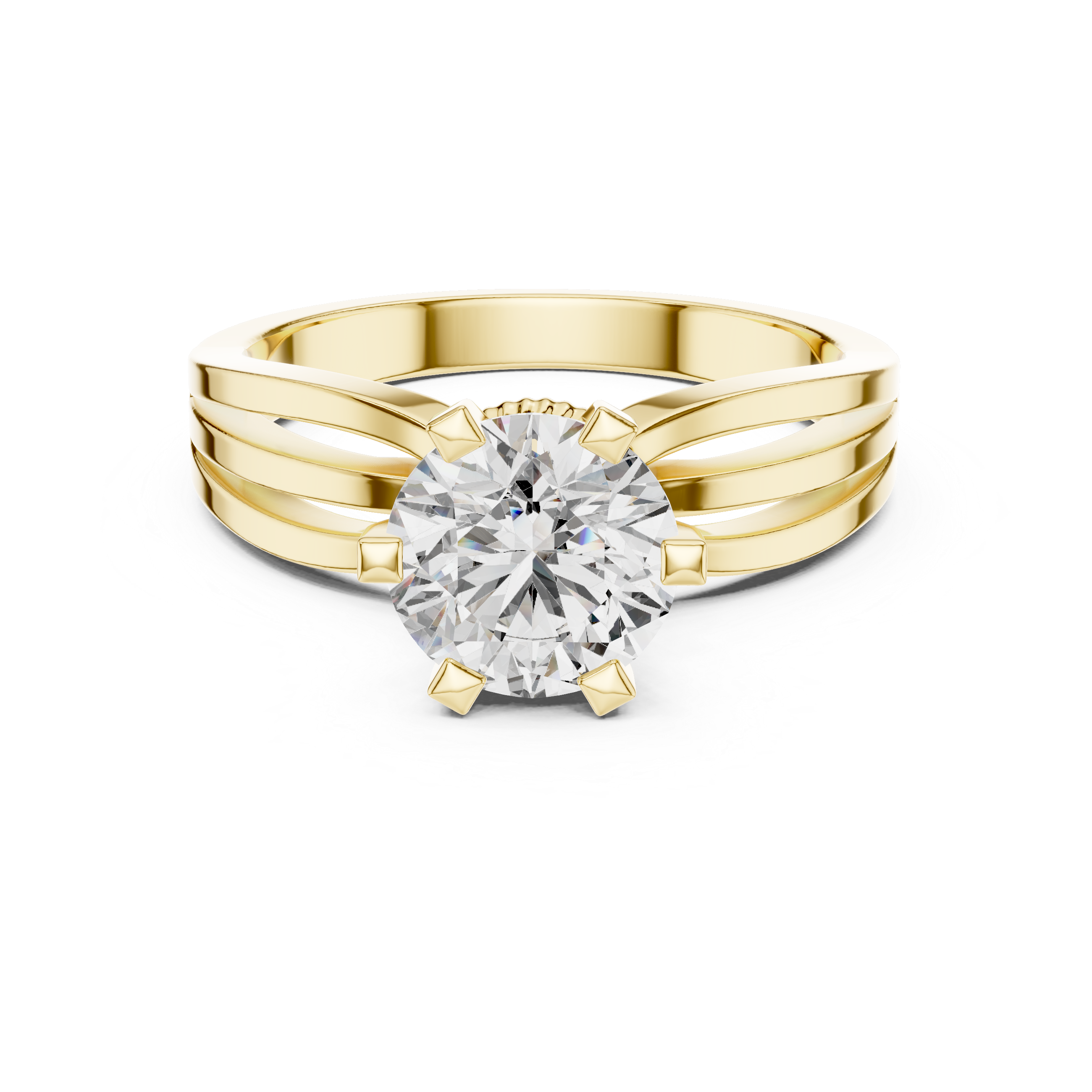 Round Cut Lab Diamond Solitaire Ring with Milgrain Rope Collar