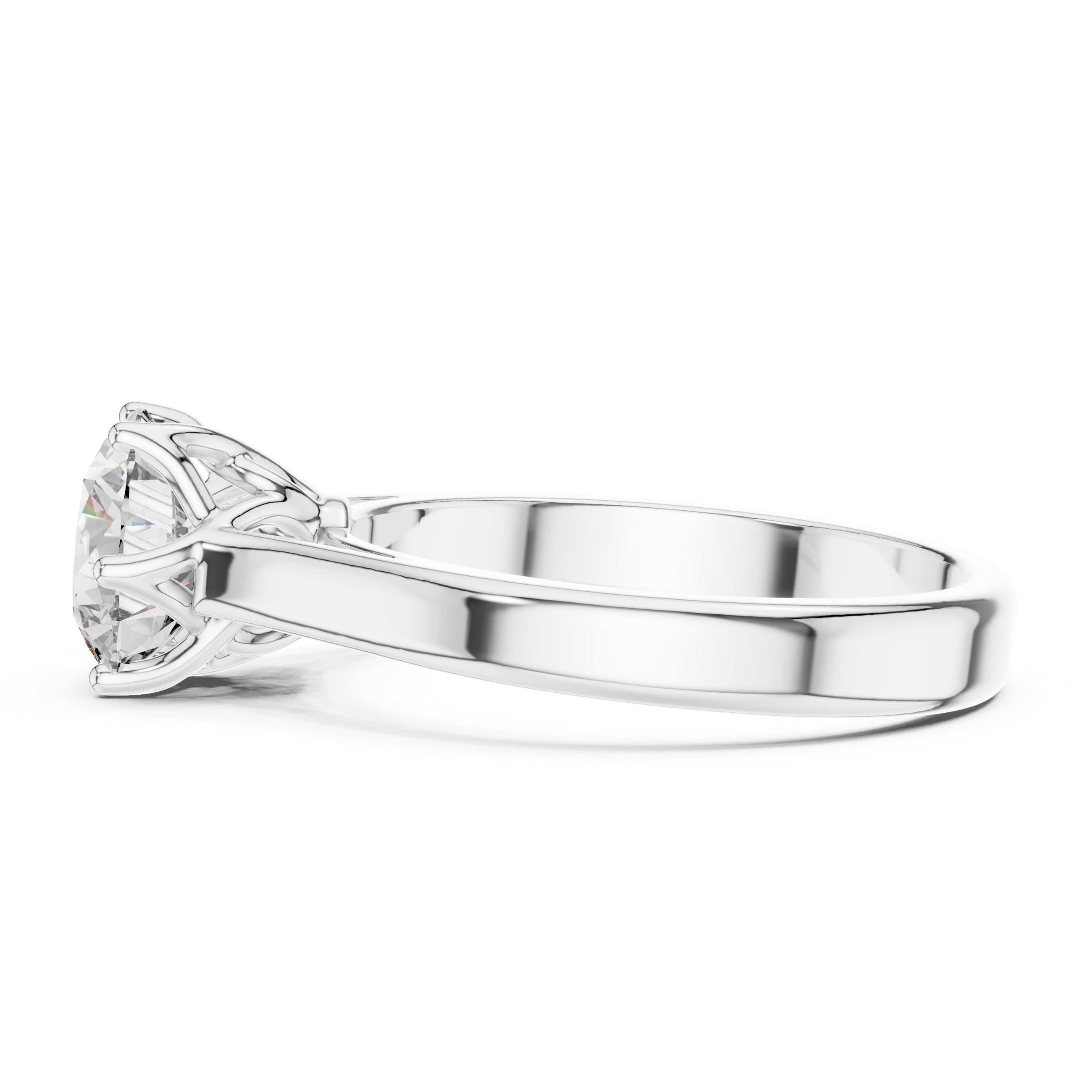 Round Brilliant Solitaire Ring With Six Prong Petal Gallery