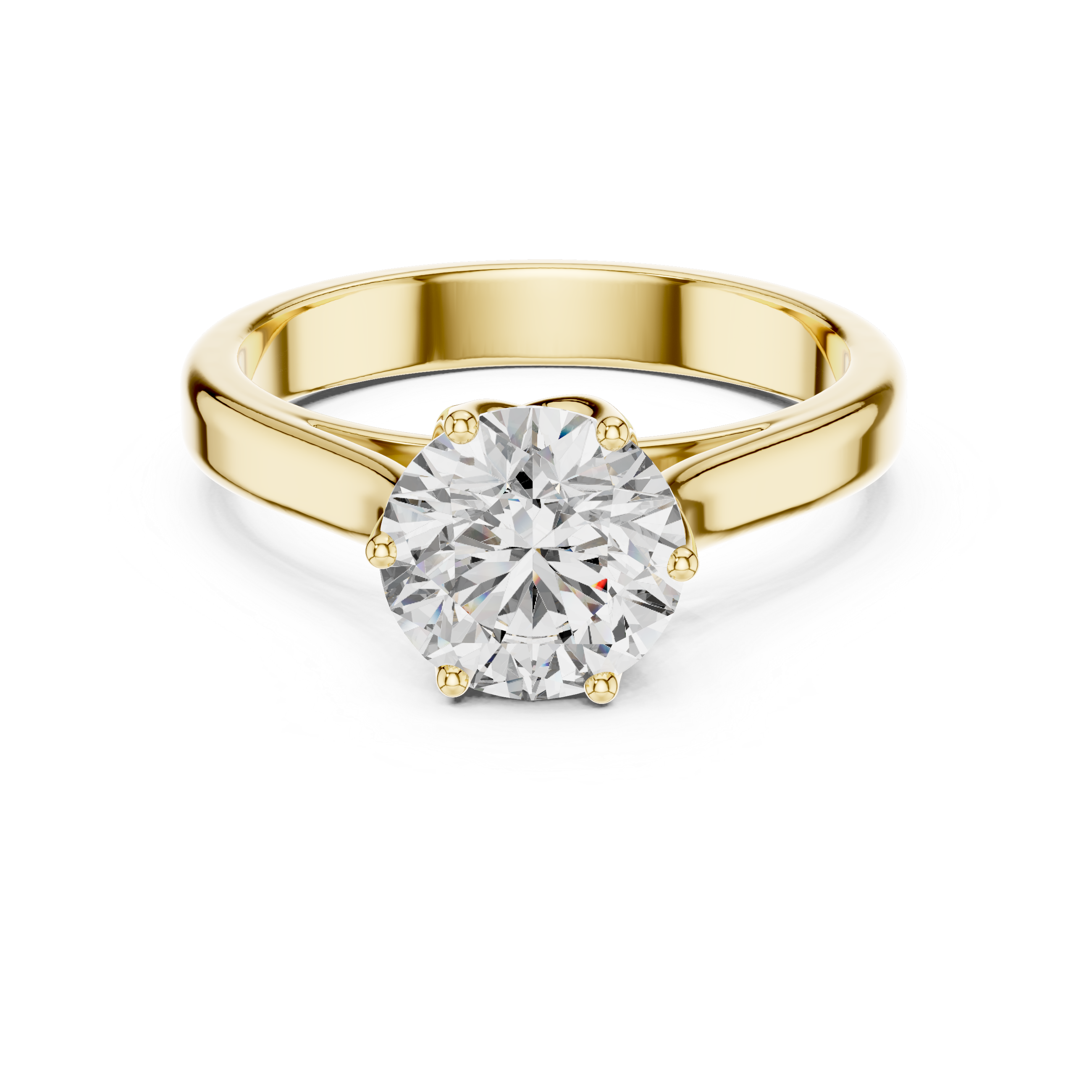 Round Brilliant Solitaire Ring With Six Prong Petal Gallery