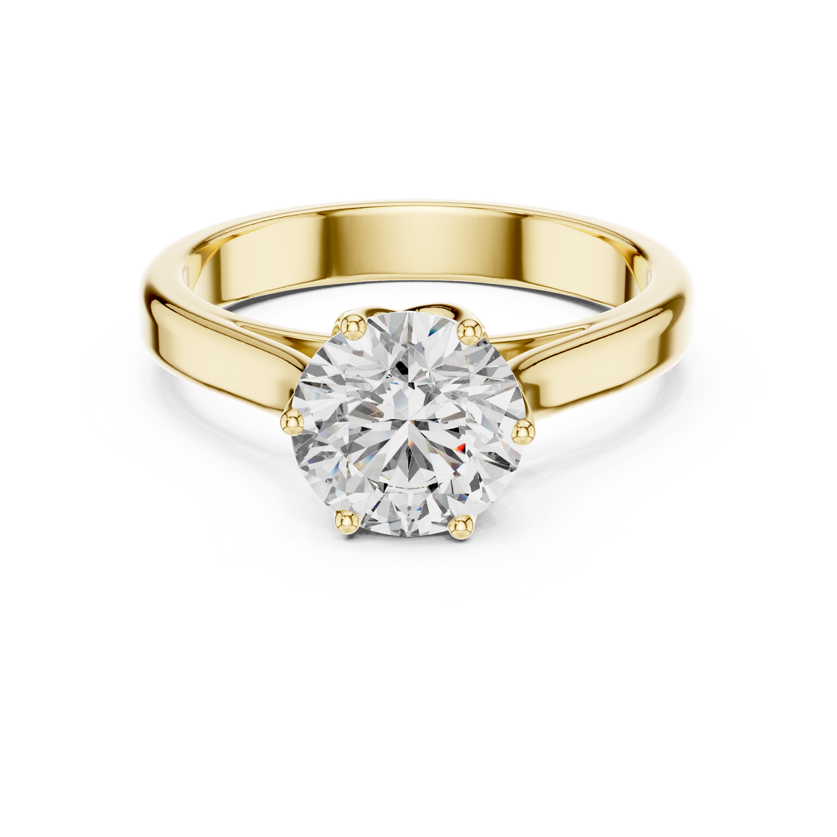 Round Brilliant Solitaire Ring With Six Prong Petal Gallery