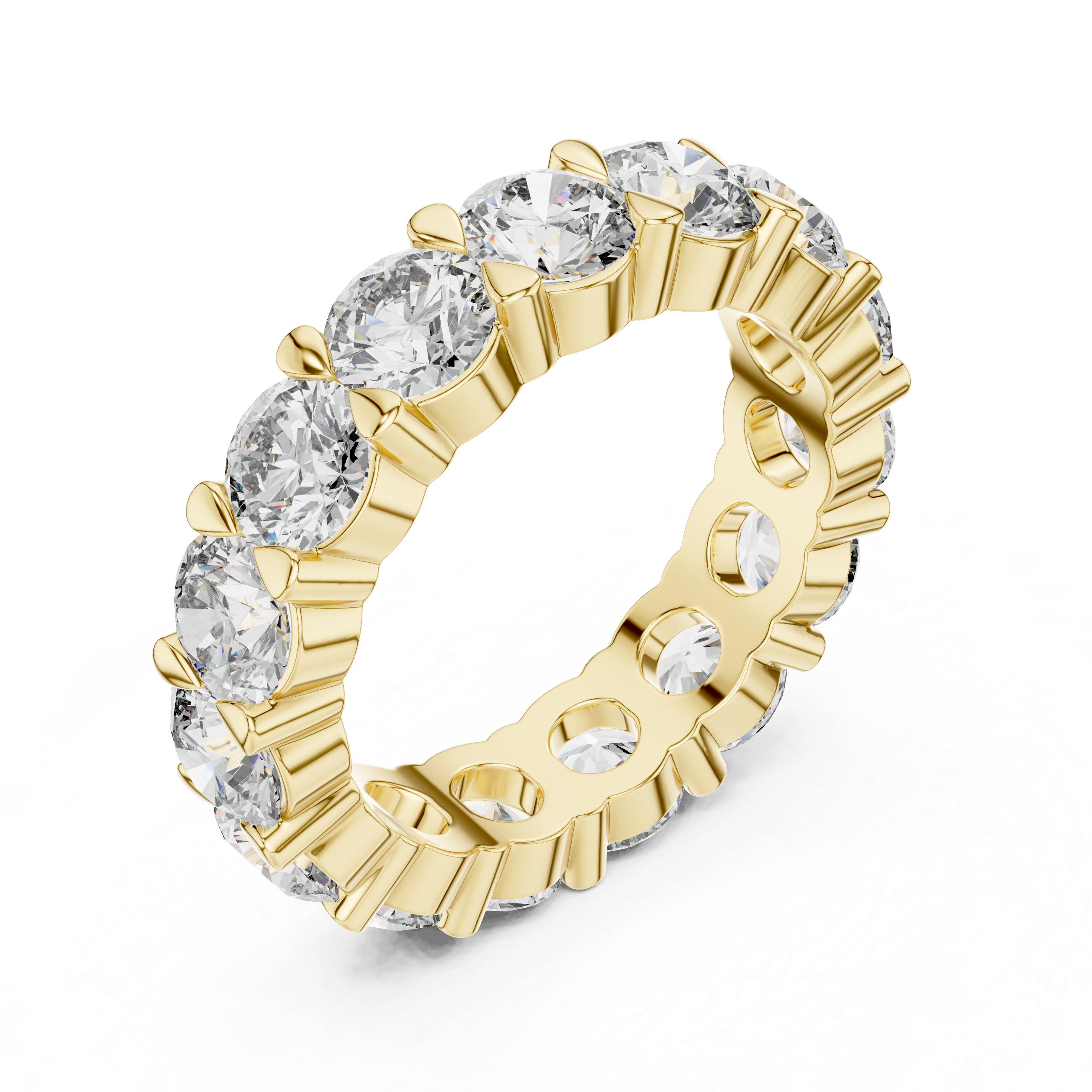 Full Circle Round Cut Diamond Eternity Wedding Band