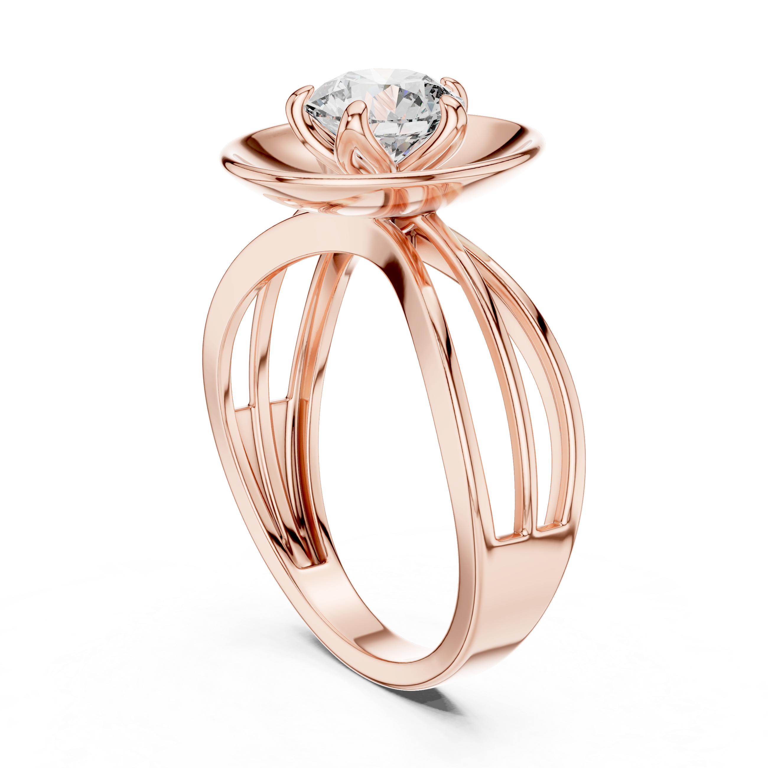 Brilliant Round Cut Solitaire Lab Grown Diamond Minimalist Ring