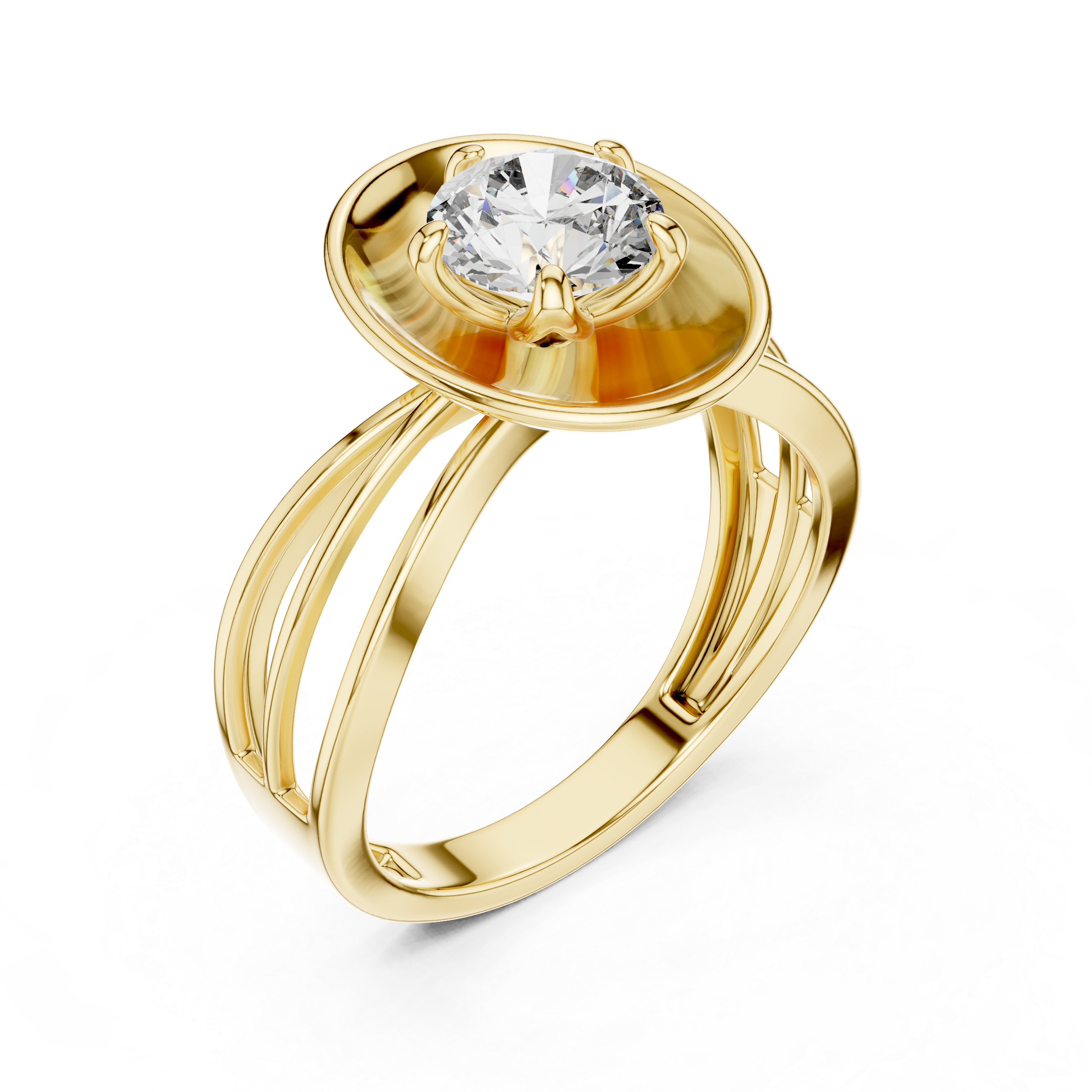 Brilliant Round Cut Solitaire Lab Grown Diamond Minimalist Ring