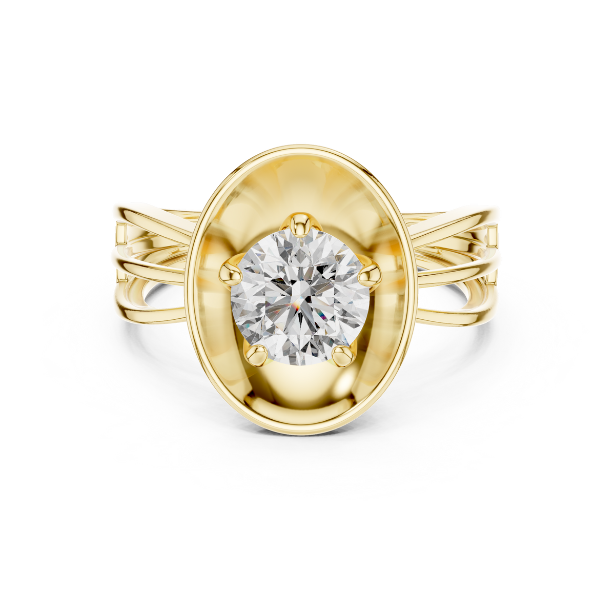 Brilliant Round Cut Solitaire Lab Grown Diamond Minimalist Ring