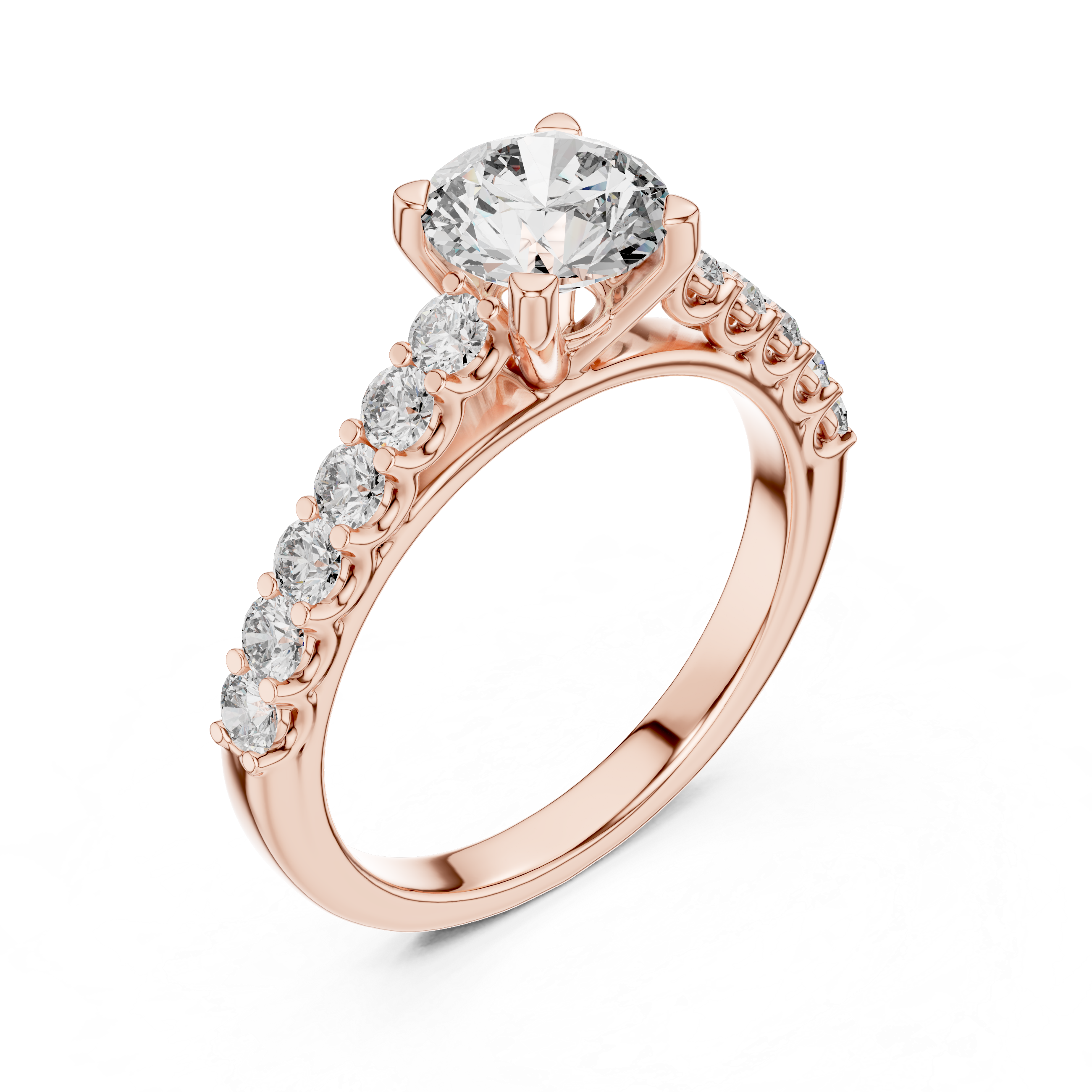 Four-Prong Round Cut Diamond Engagement Ring