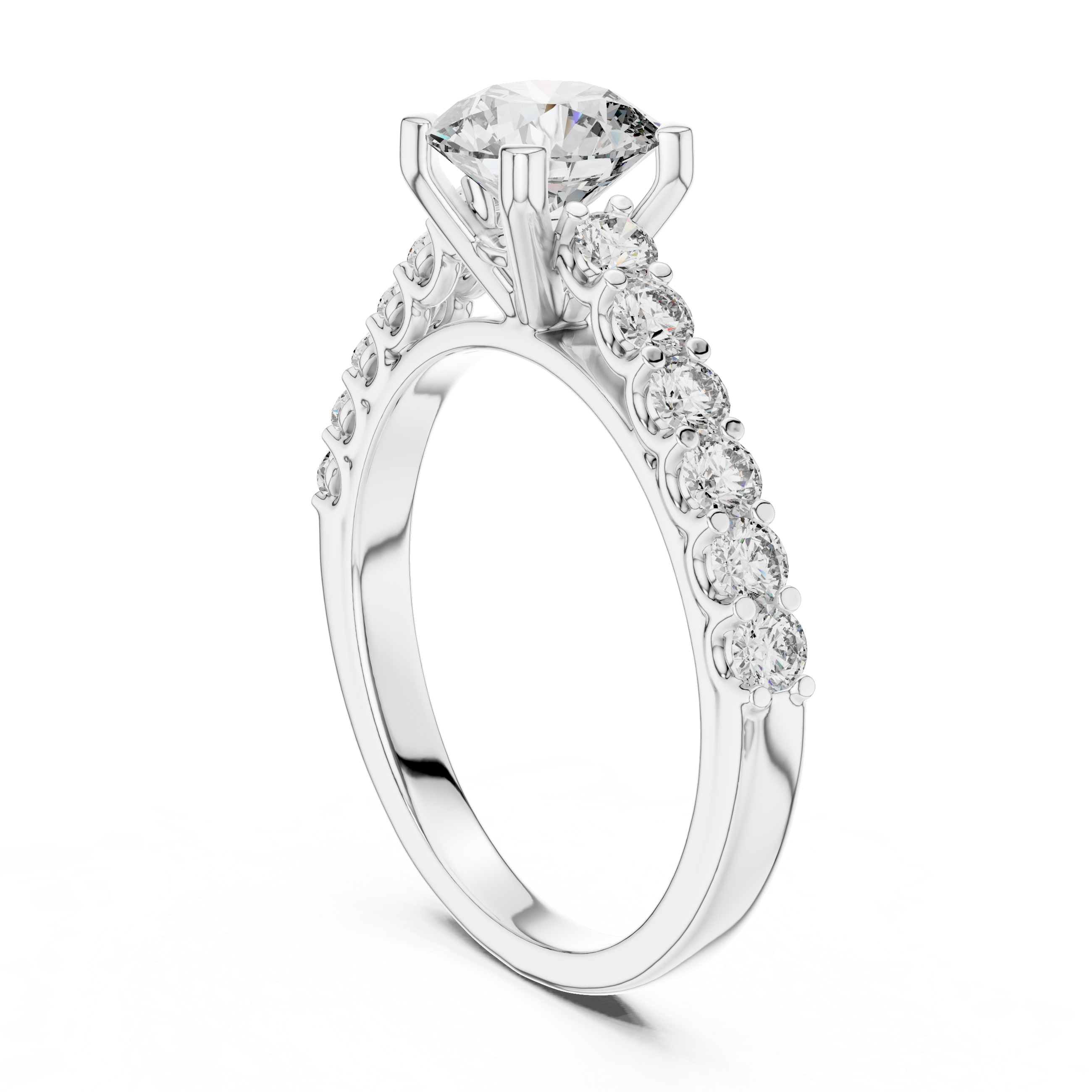 Four-Prong Round Cut Diamond Engagement Ring