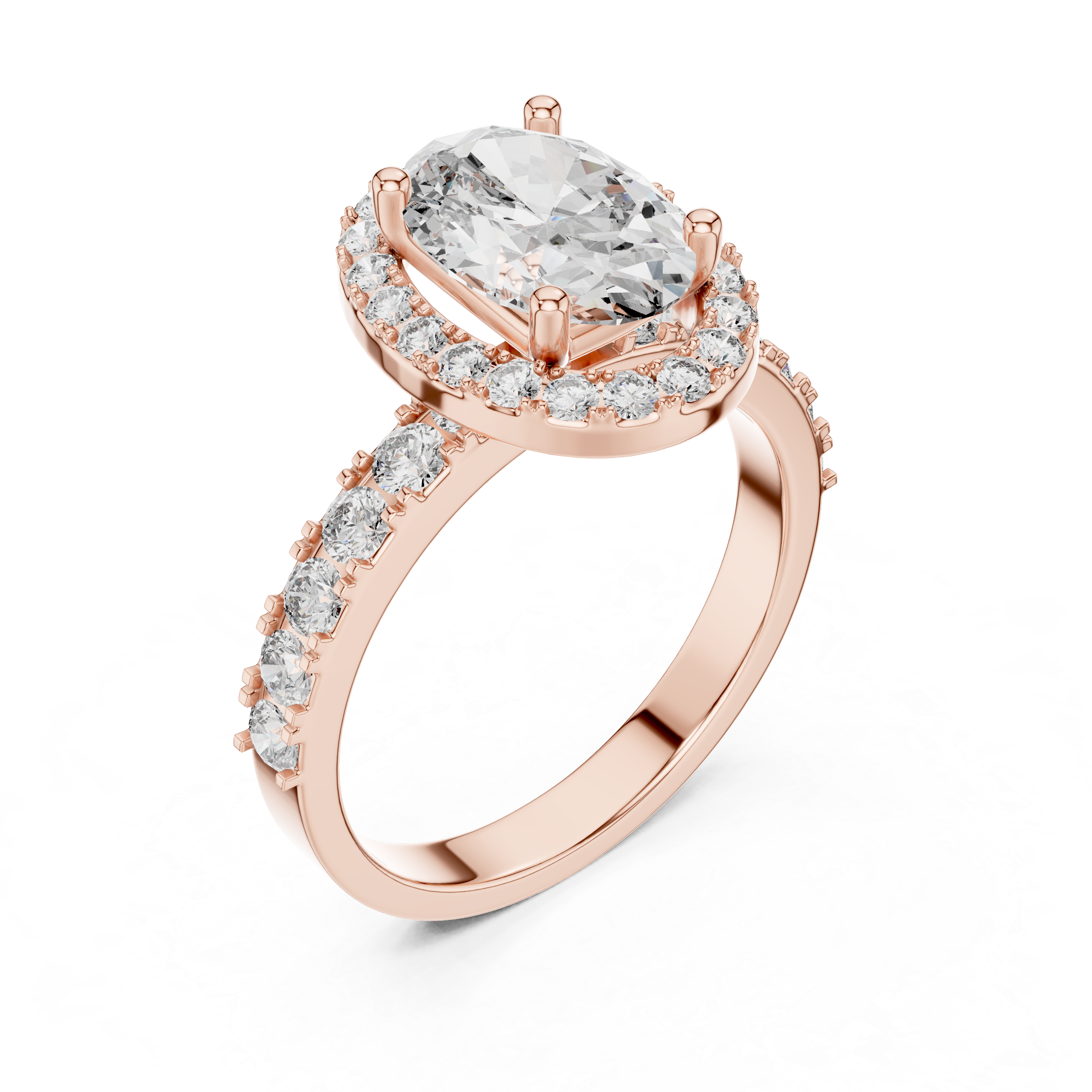 Oval Cut Diamond Halo Engagement Ring