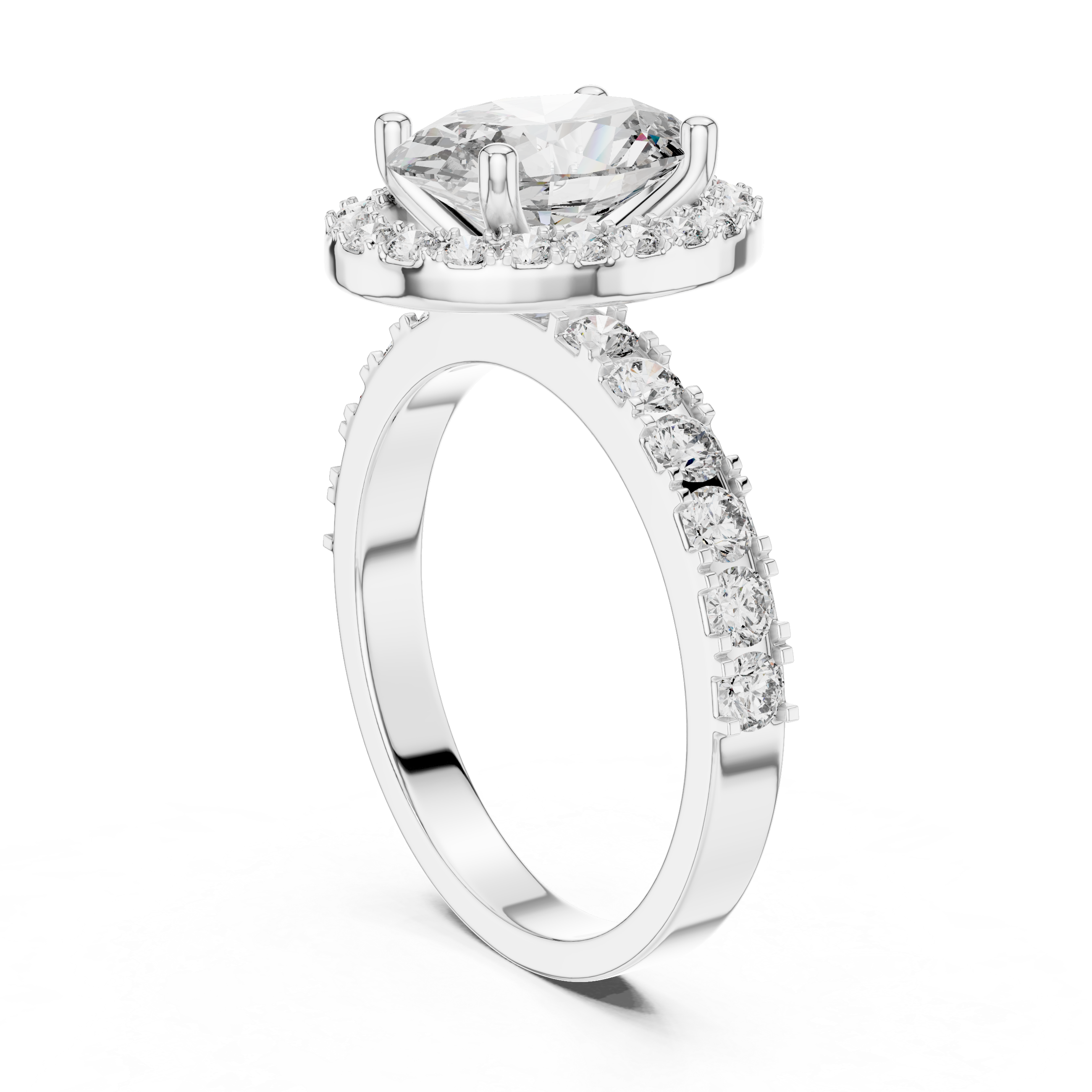 Oval Cut Diamond Halo Engagement Ring