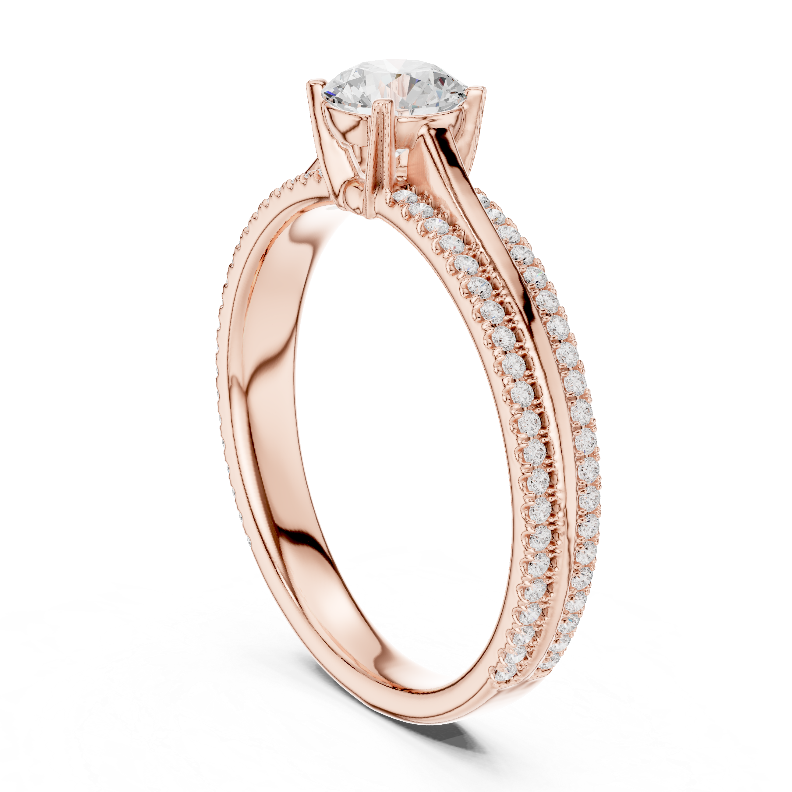 Vintage Inspired Round Brilliant Diamond Engagement Ring