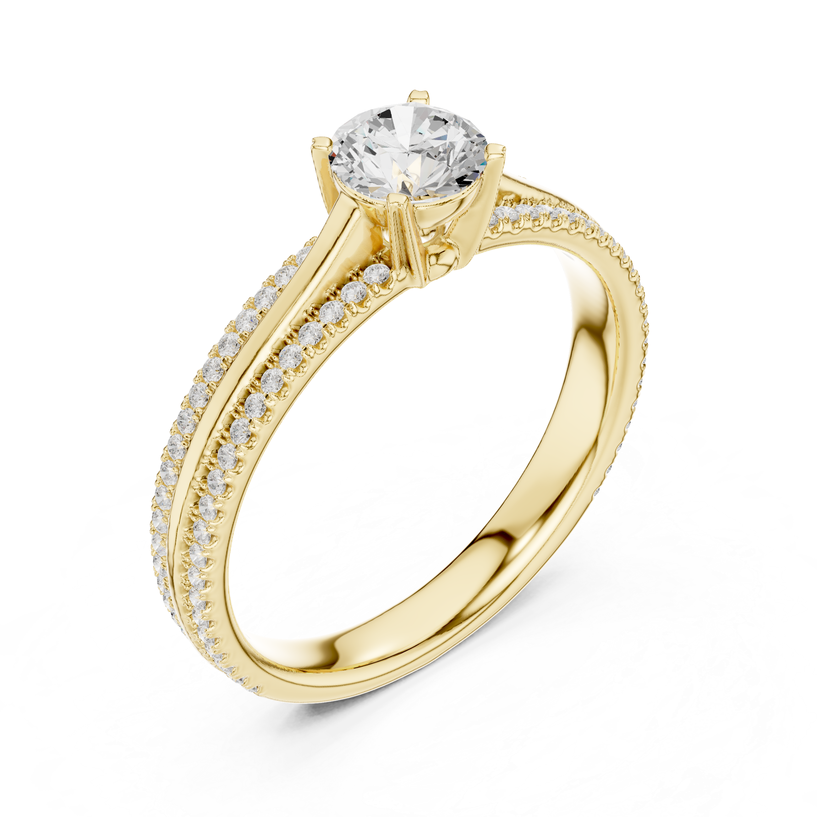Vintage Inspired Round Brilliant Diamond Engagement Ring
