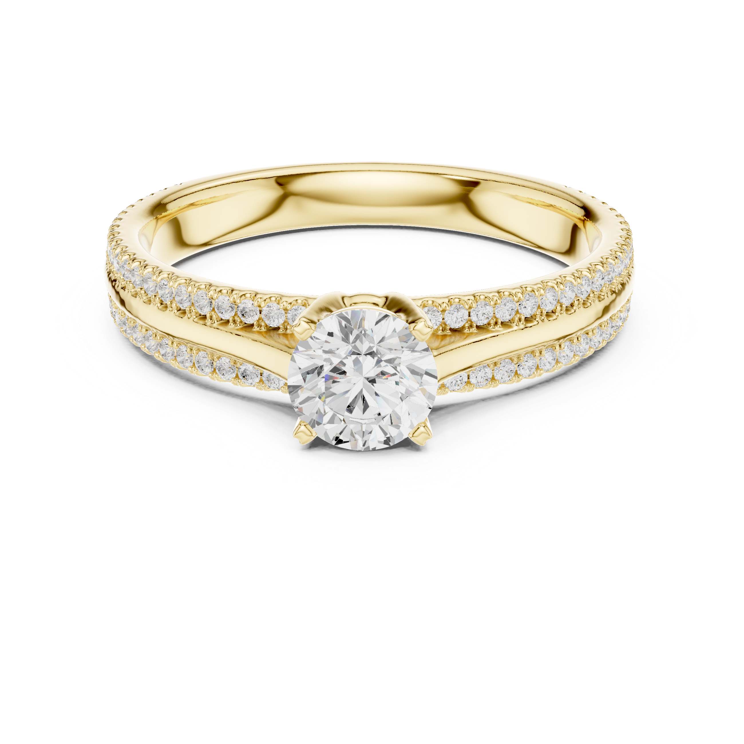 Vintage Inspired Round Brilliant Diamond Engagement Ring