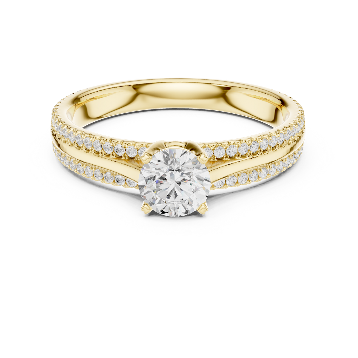 Vintage Inspired Round Brilliant Diamond Engagement Ring