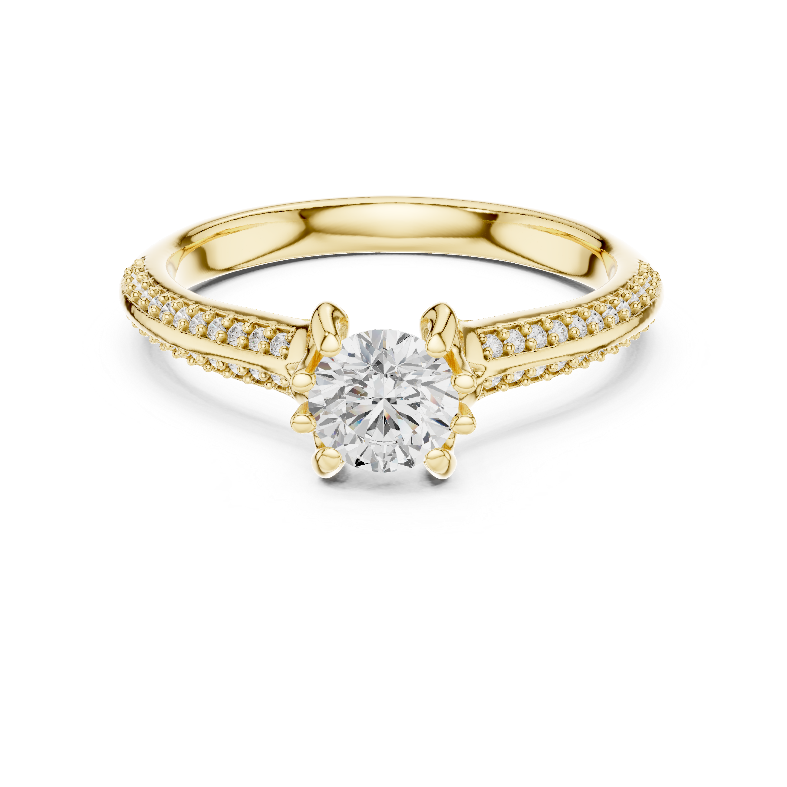 Round Brilliant Cut Double Row Diamond Wedding Ring