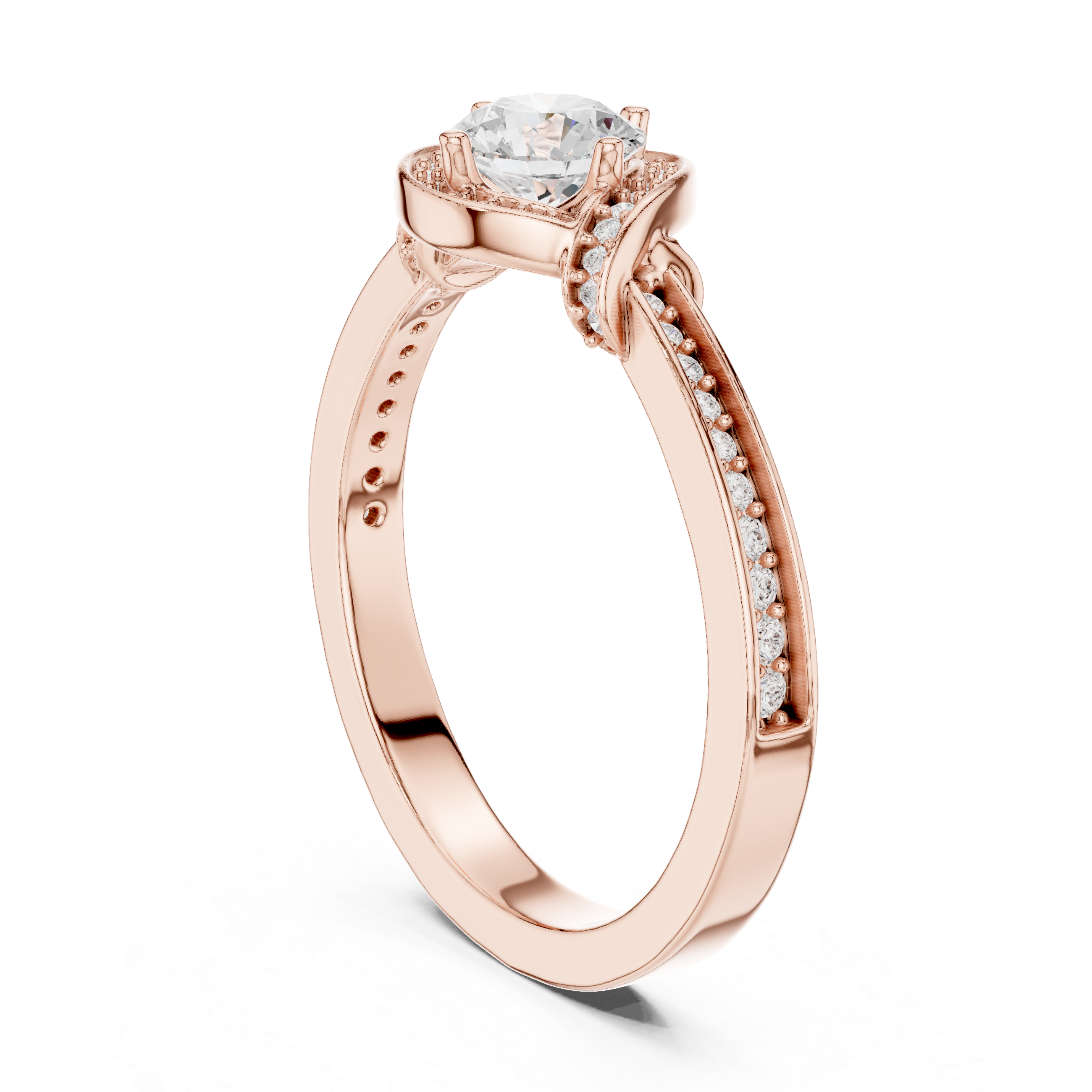 Round Brilliant Lab Diamond Halo Engagement Ring
