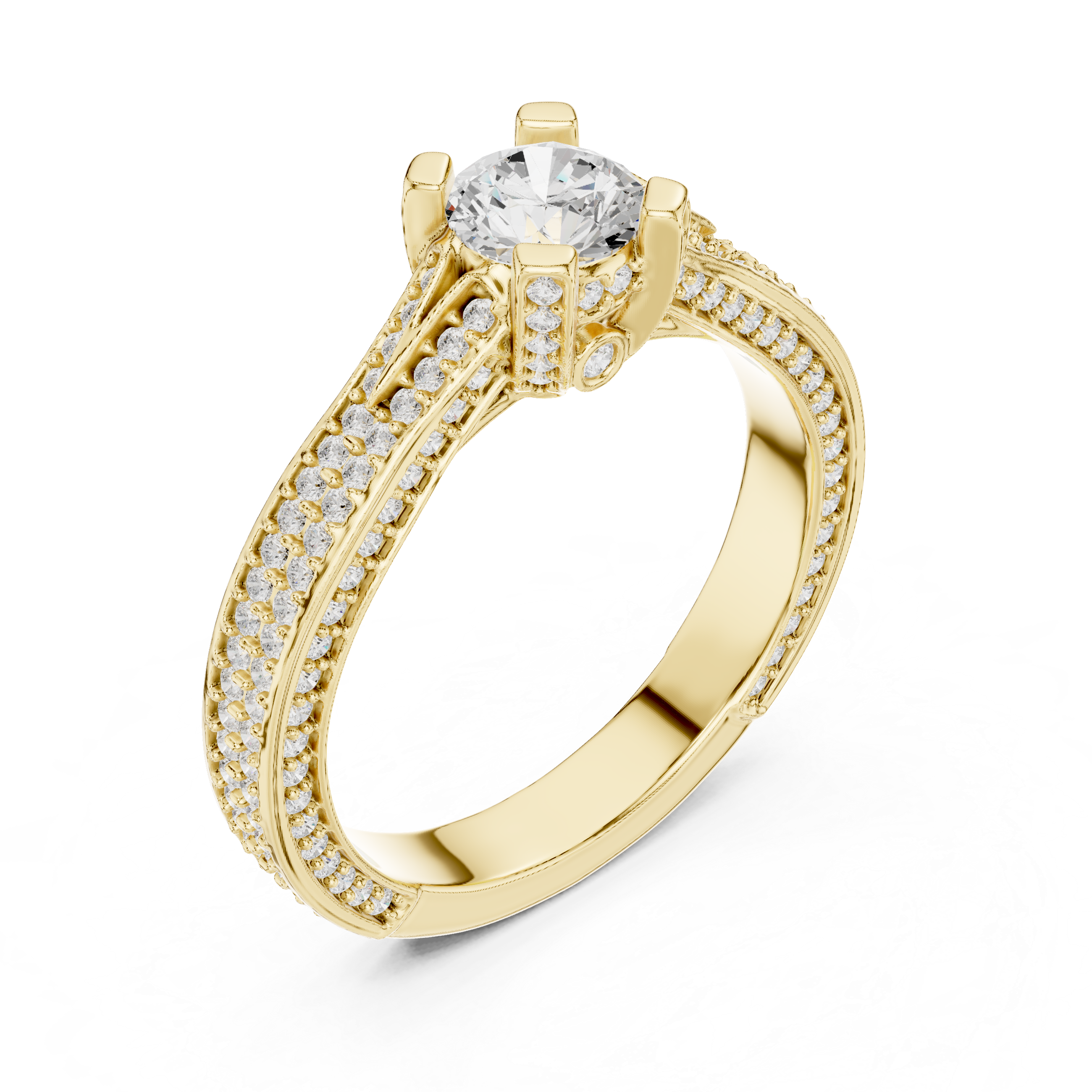 Vintage Inspired Round Brilliant Diamond Anniversary Ring