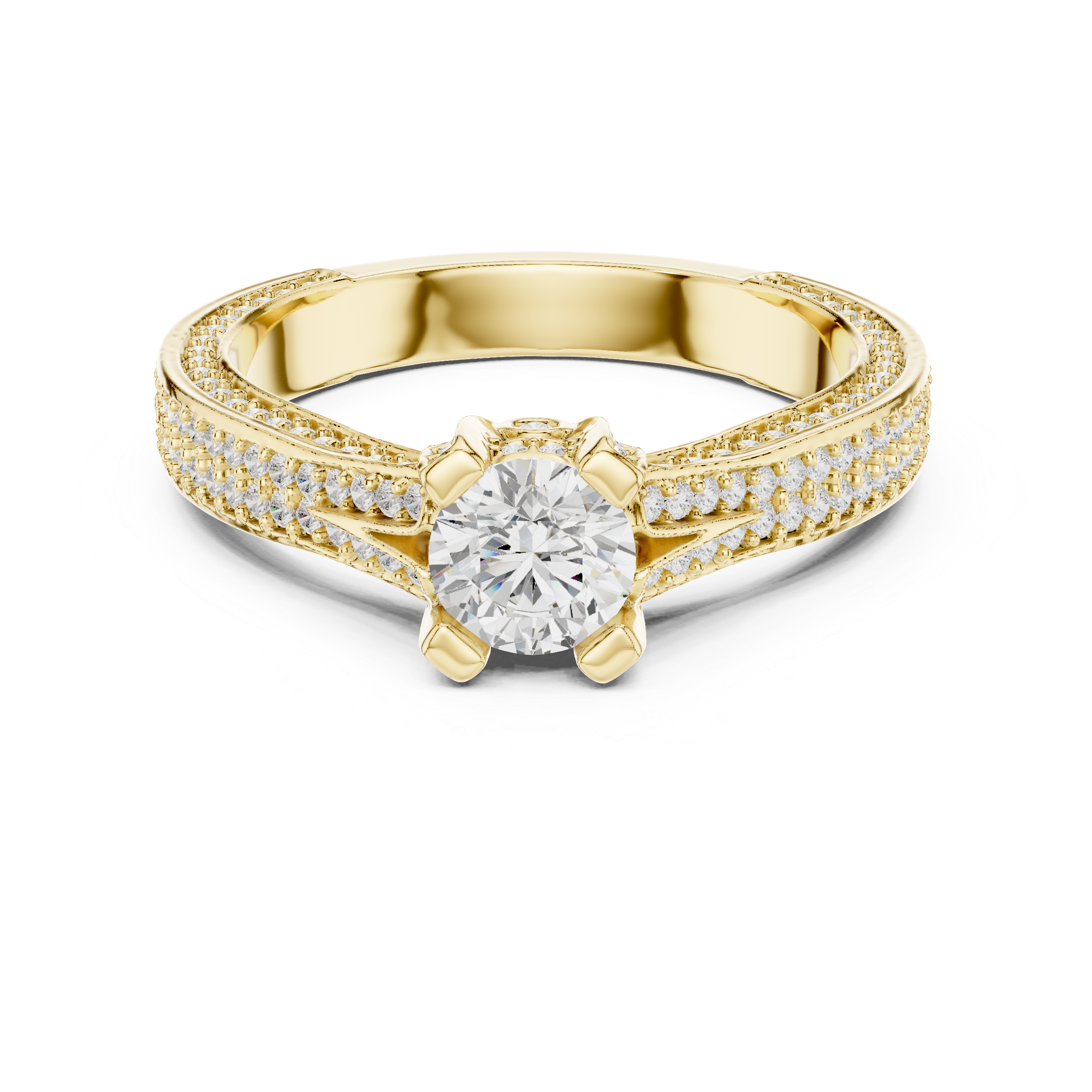 Vintage Inspired Round Brilliant Diamond Anniversary Ring