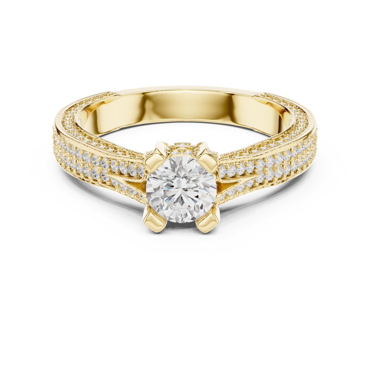 Vintage Inspired Round Brilliant Diamond Anniversary Ring