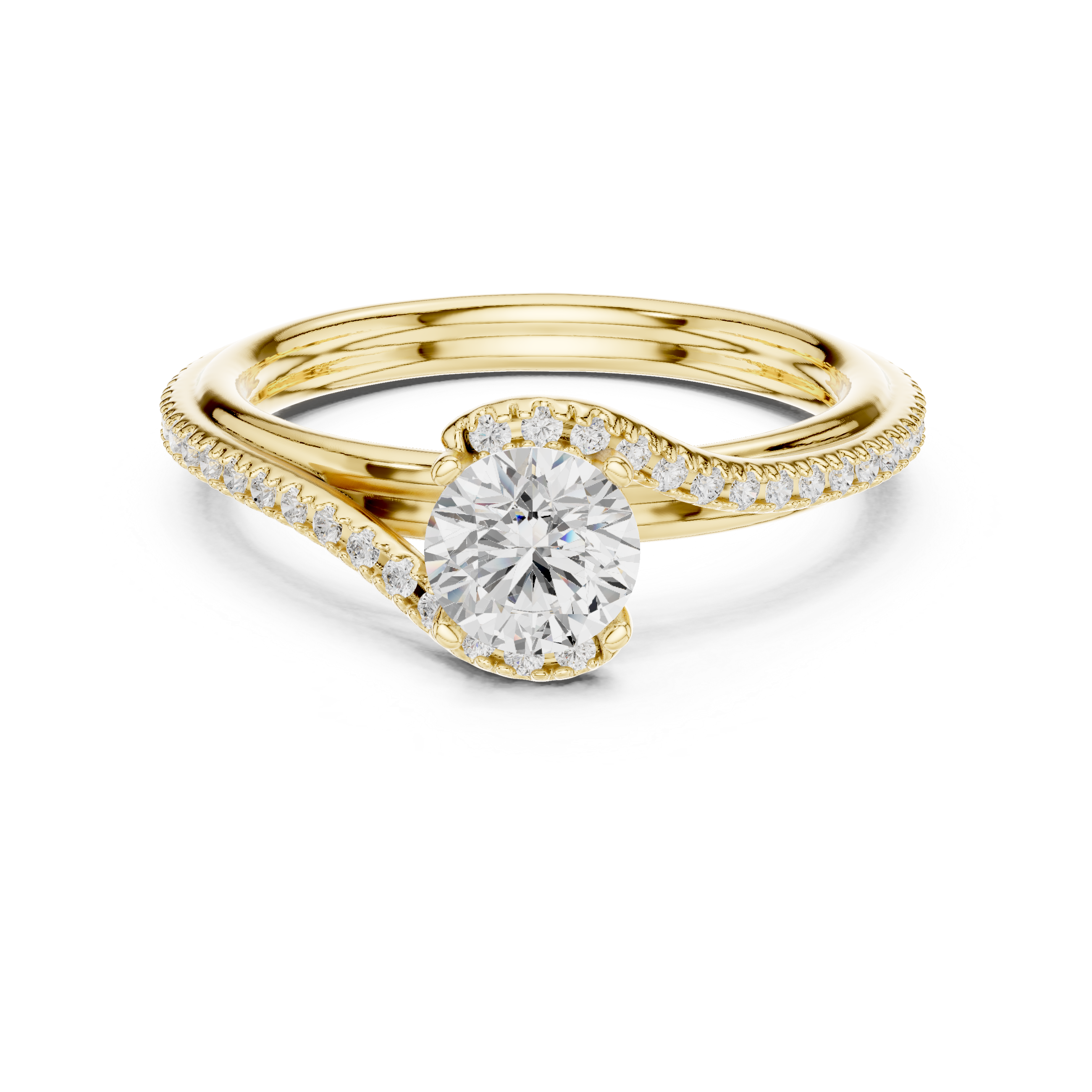 Round Brilliant Bypass Anniversary Ring
