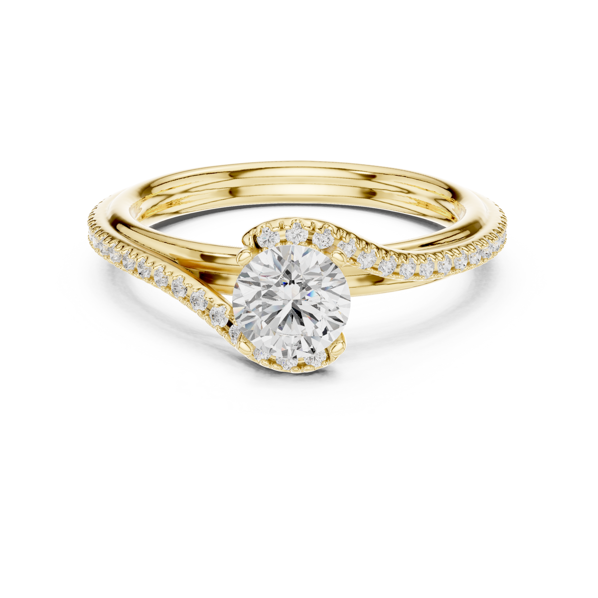Round Brilliant Bypass Anniversary Ring