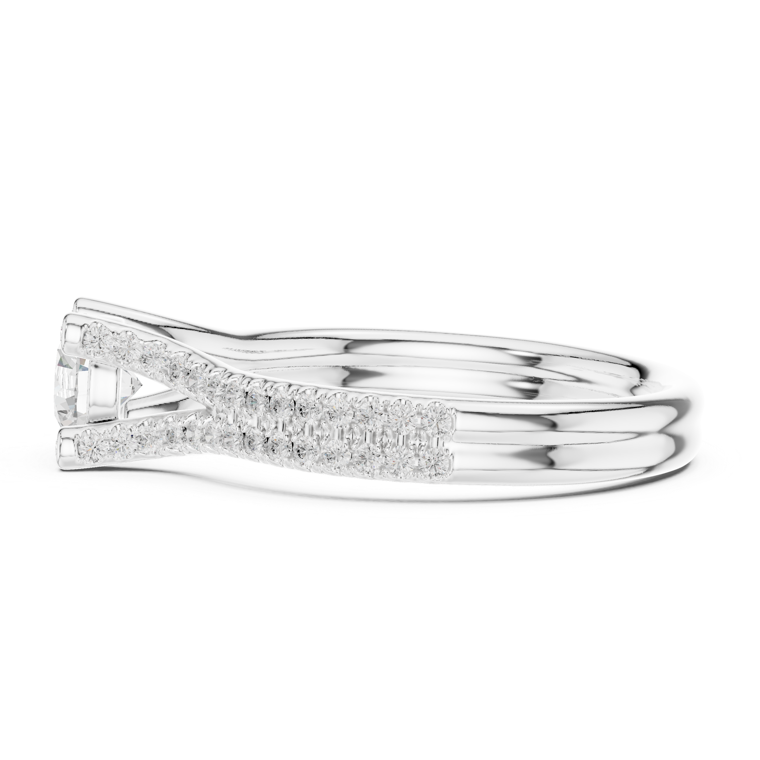 Round Cut Split Shank Diamond Anniversary Ring