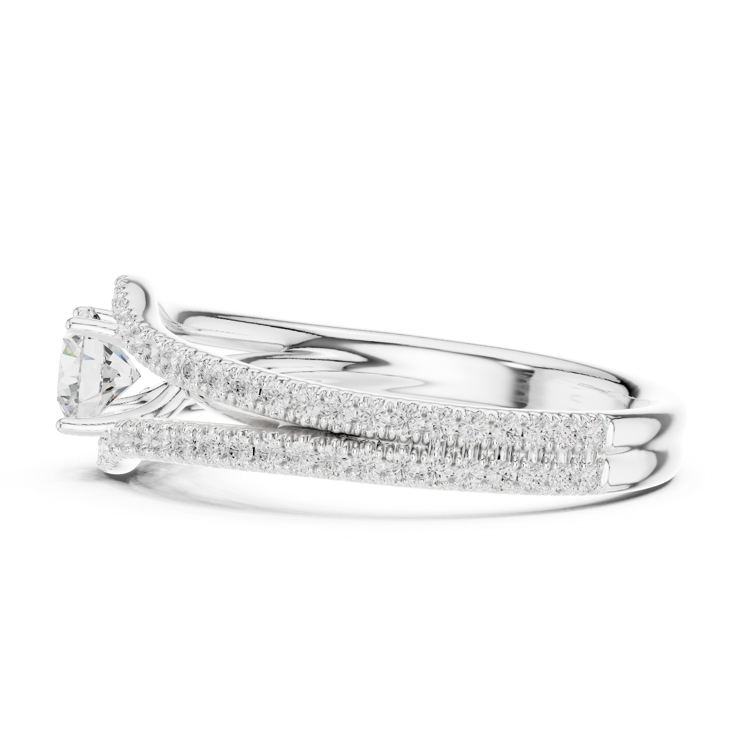 Round Cut Diamond Cathedral Setting Anniversary Ring