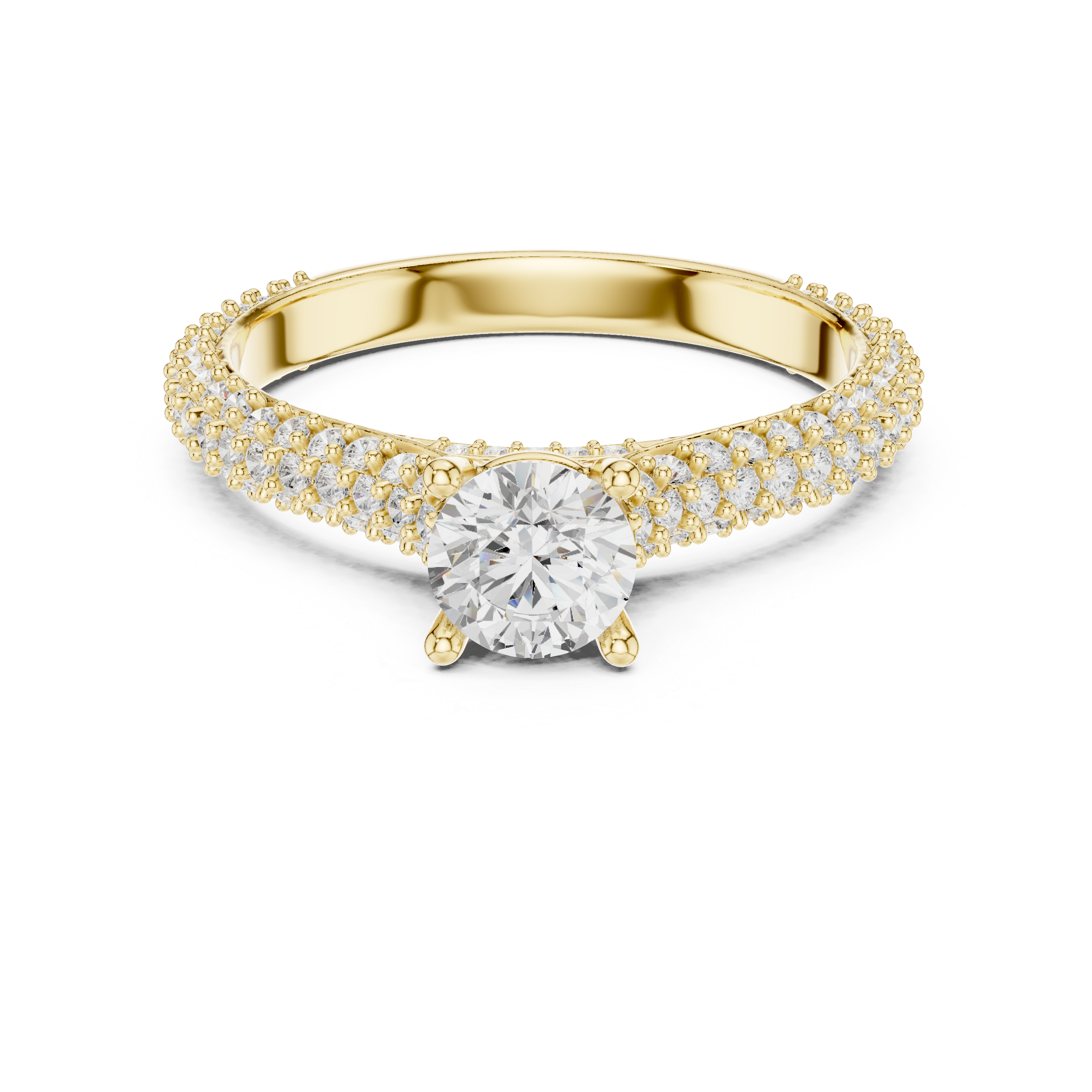 Round Brilliant Cut Triple Row Diamond Anniversary Ring