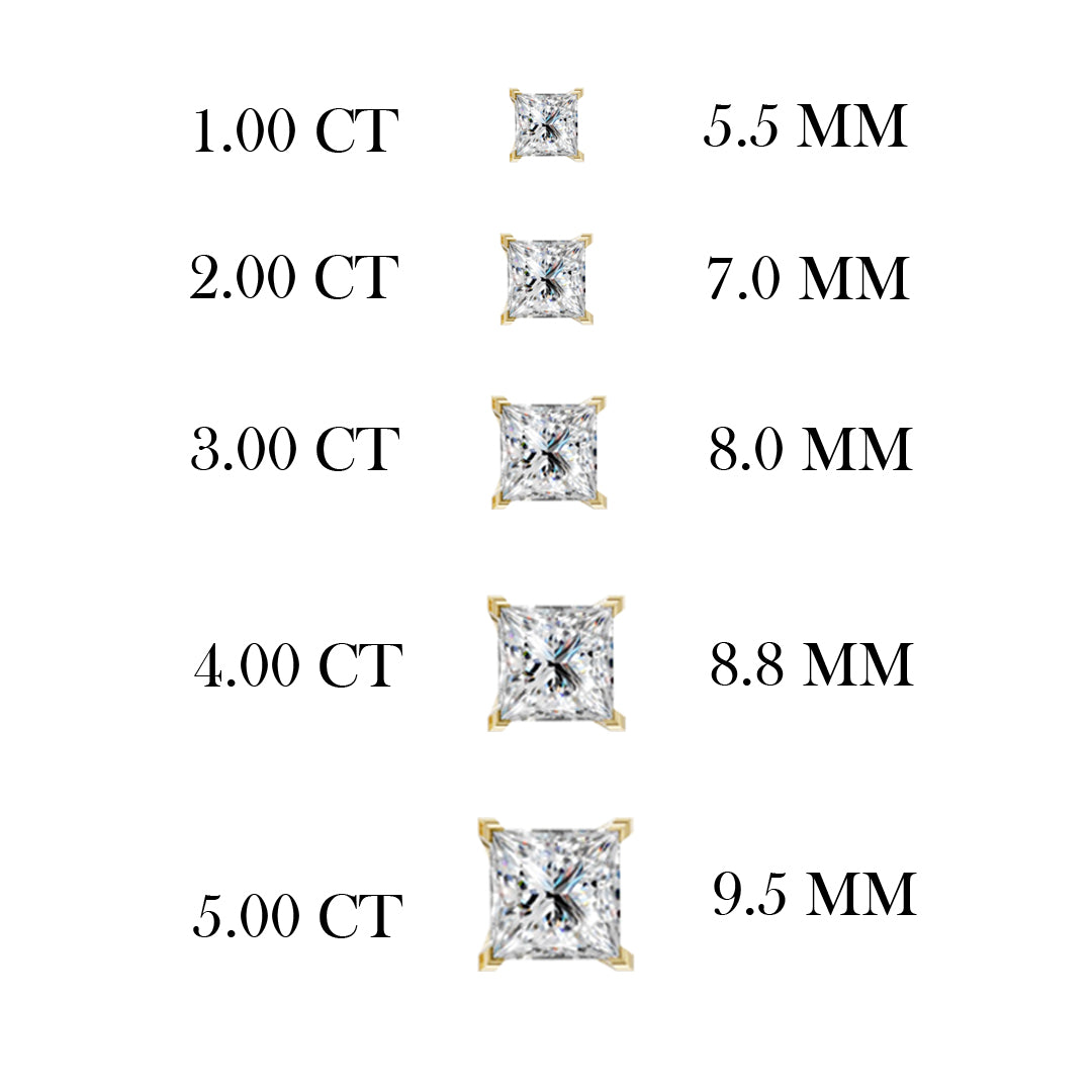 Princess Cut Diamond Stud Earrings