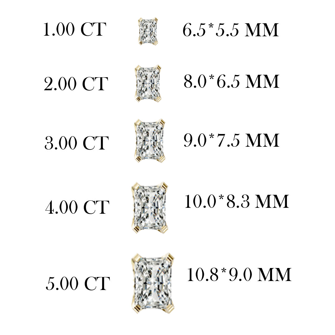 Radiant Brilliant Cut Diamond Stud Earrings