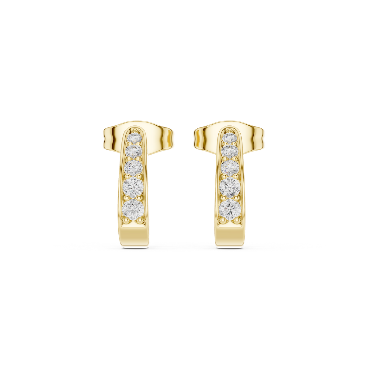Five-Stone Round Cut Graduated Diamond Hoops Earring