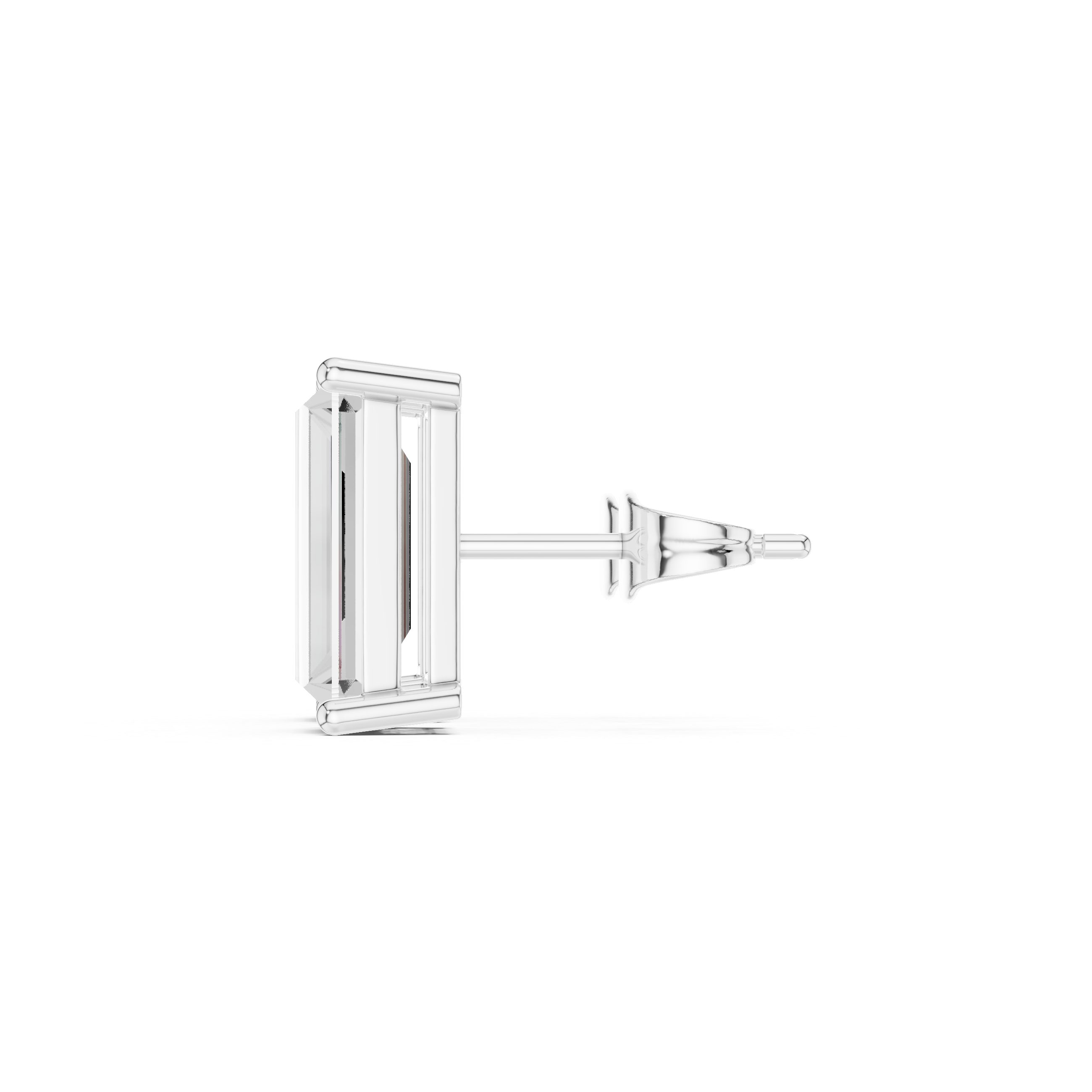 Baguette Diamond with Double Gallery Basket Stud