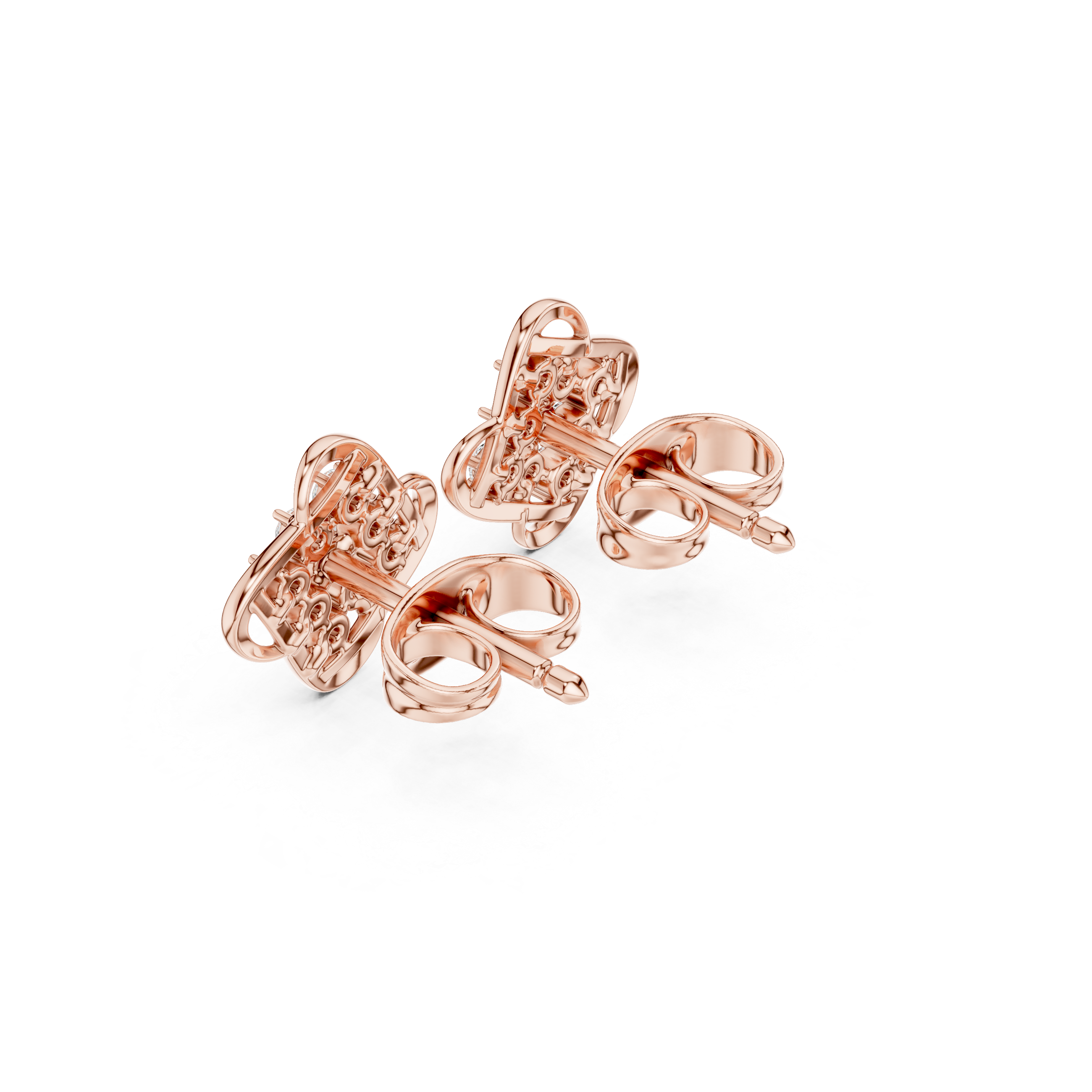 Round Cut Diamond Openwork Floral Cluster Earring