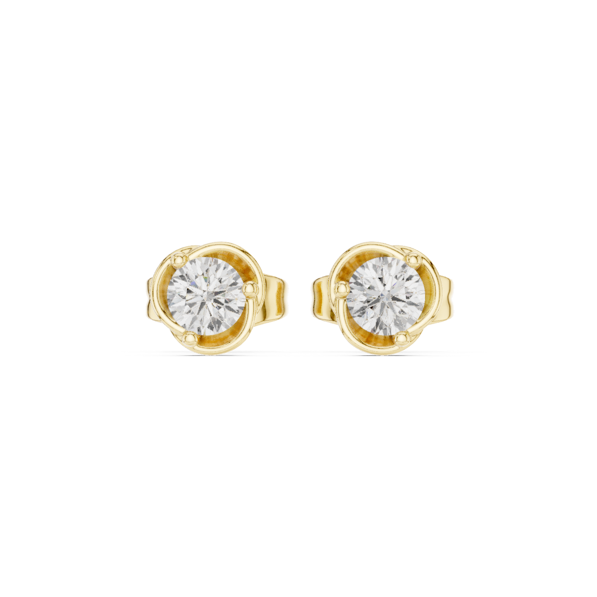 Round Cut Swirl Setting Diamond Studs