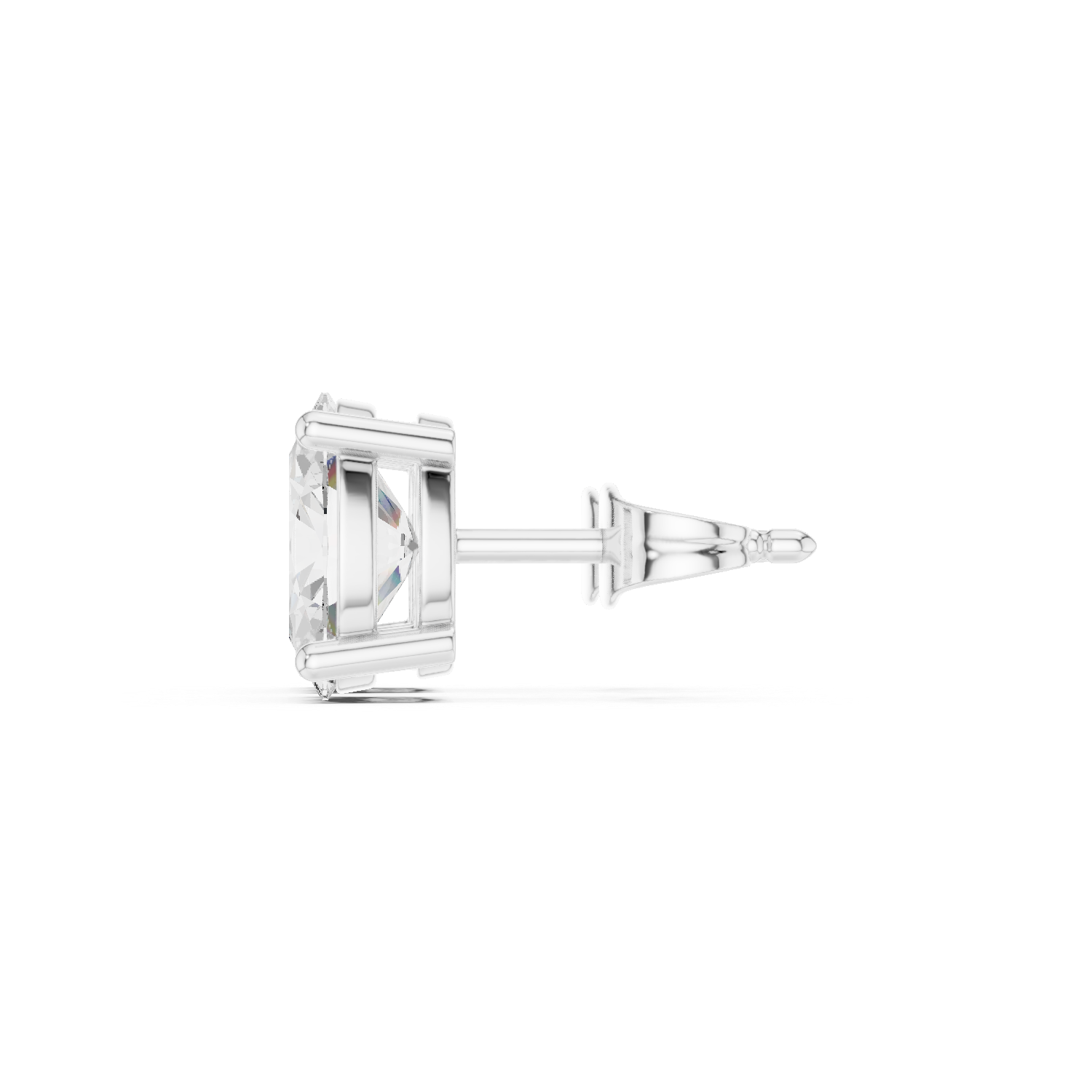 Oval Diamond with Double Gallery Basket Stud