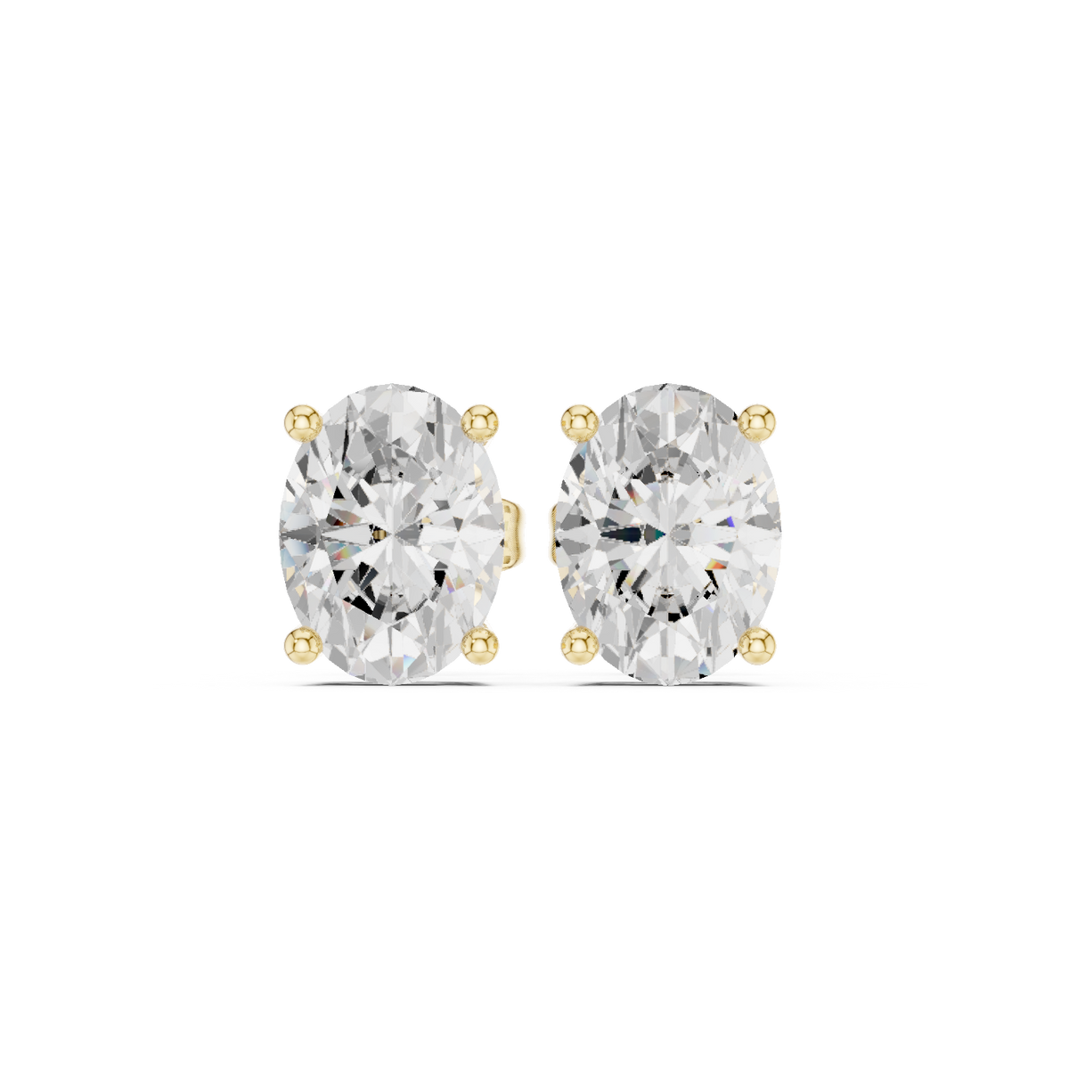 Oval Diamond with Double Gallery Basket Stud