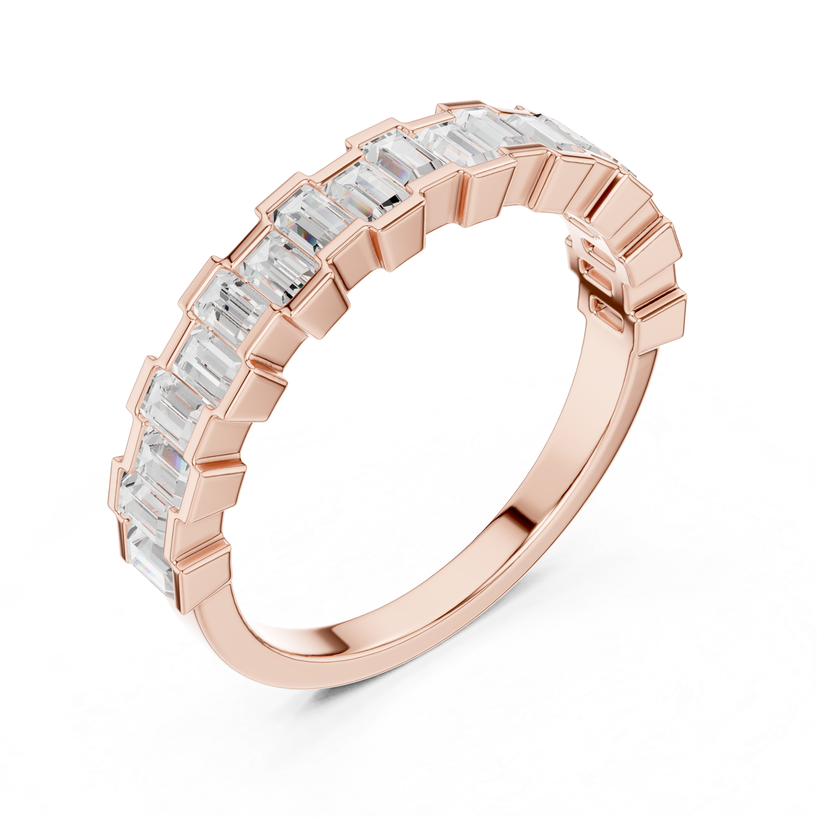 Half Eternity Baguette Diamond Wedding Band
