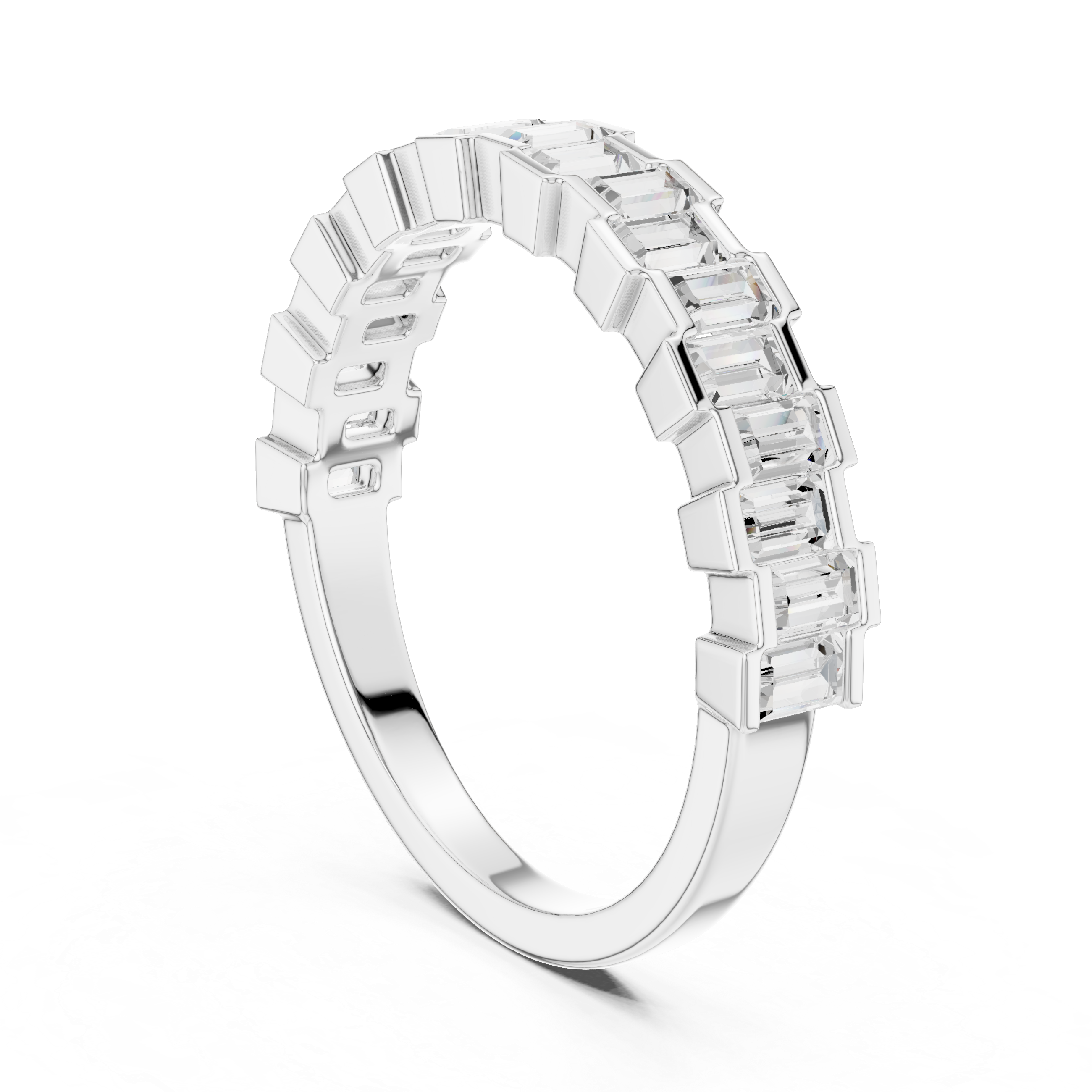 Half Eternity Baguette Diamond Wedding Band