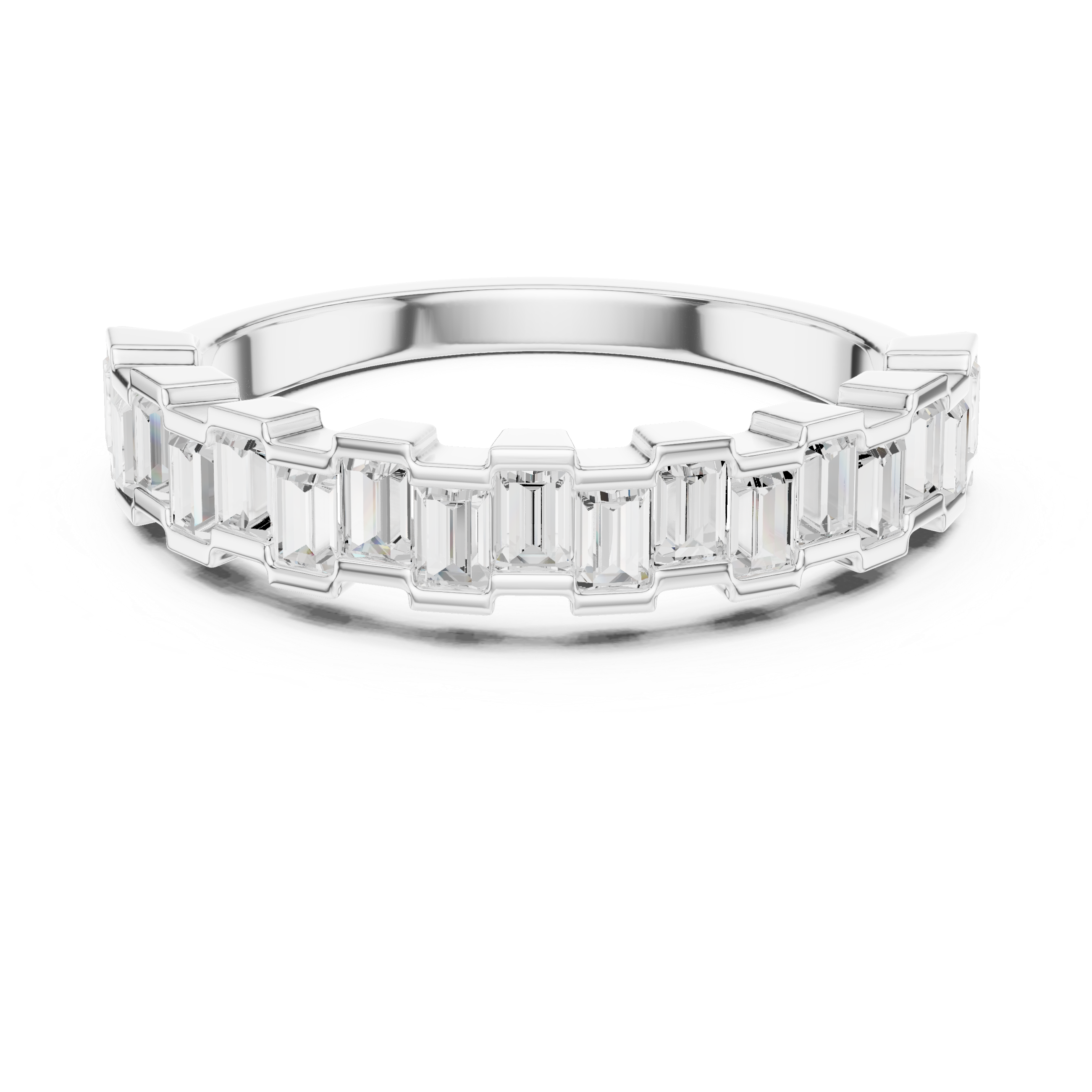 Half Eternity Baguette Diamond Wedding Band