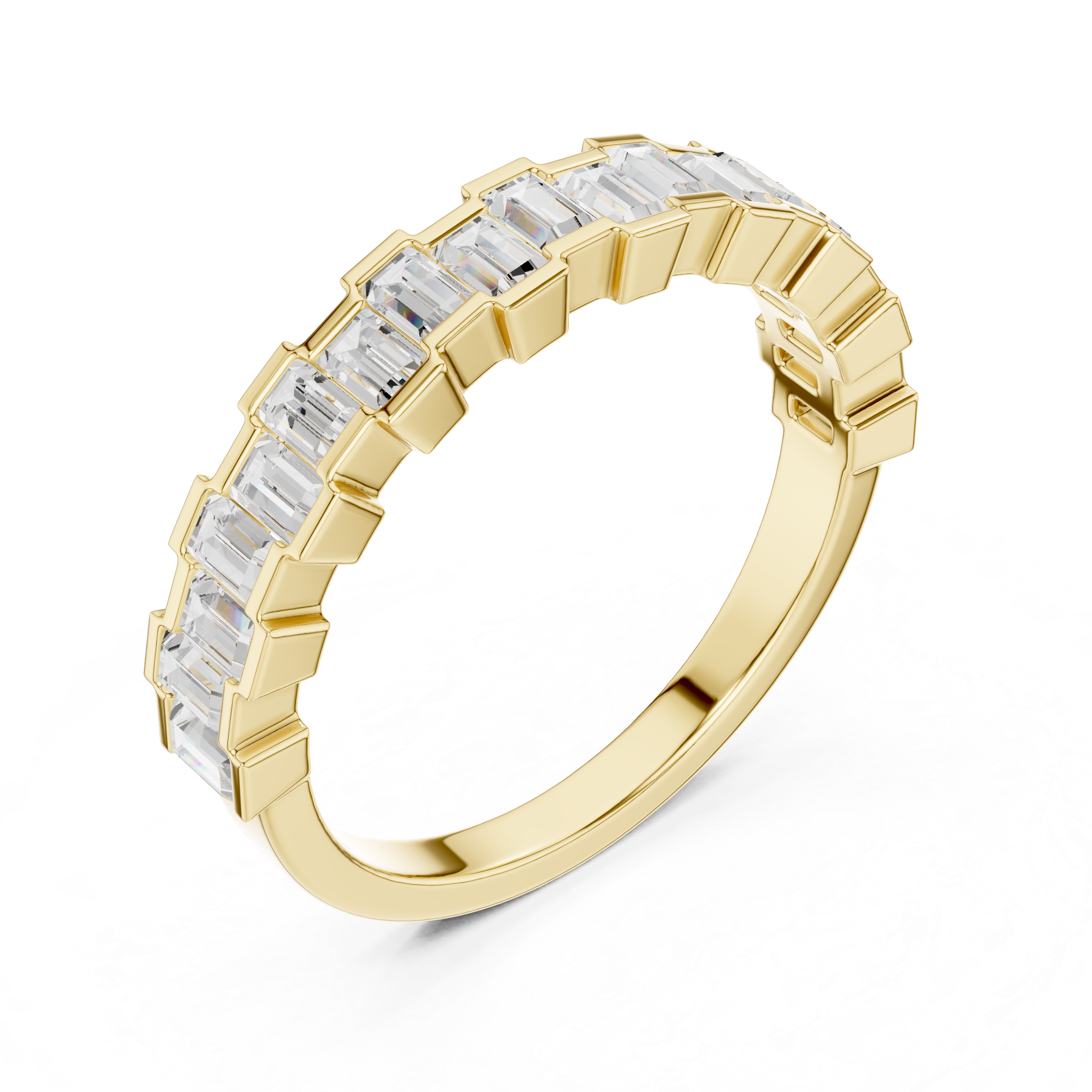 Half Eternity Baguette Diamond Wedding Band
