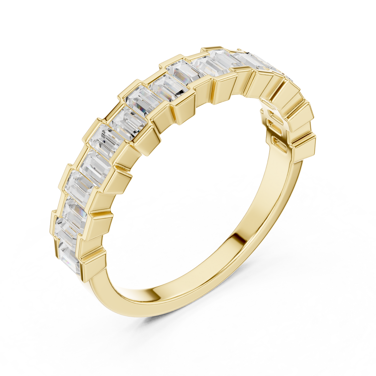 Half Eternity Baguette Diamond Wedding Band