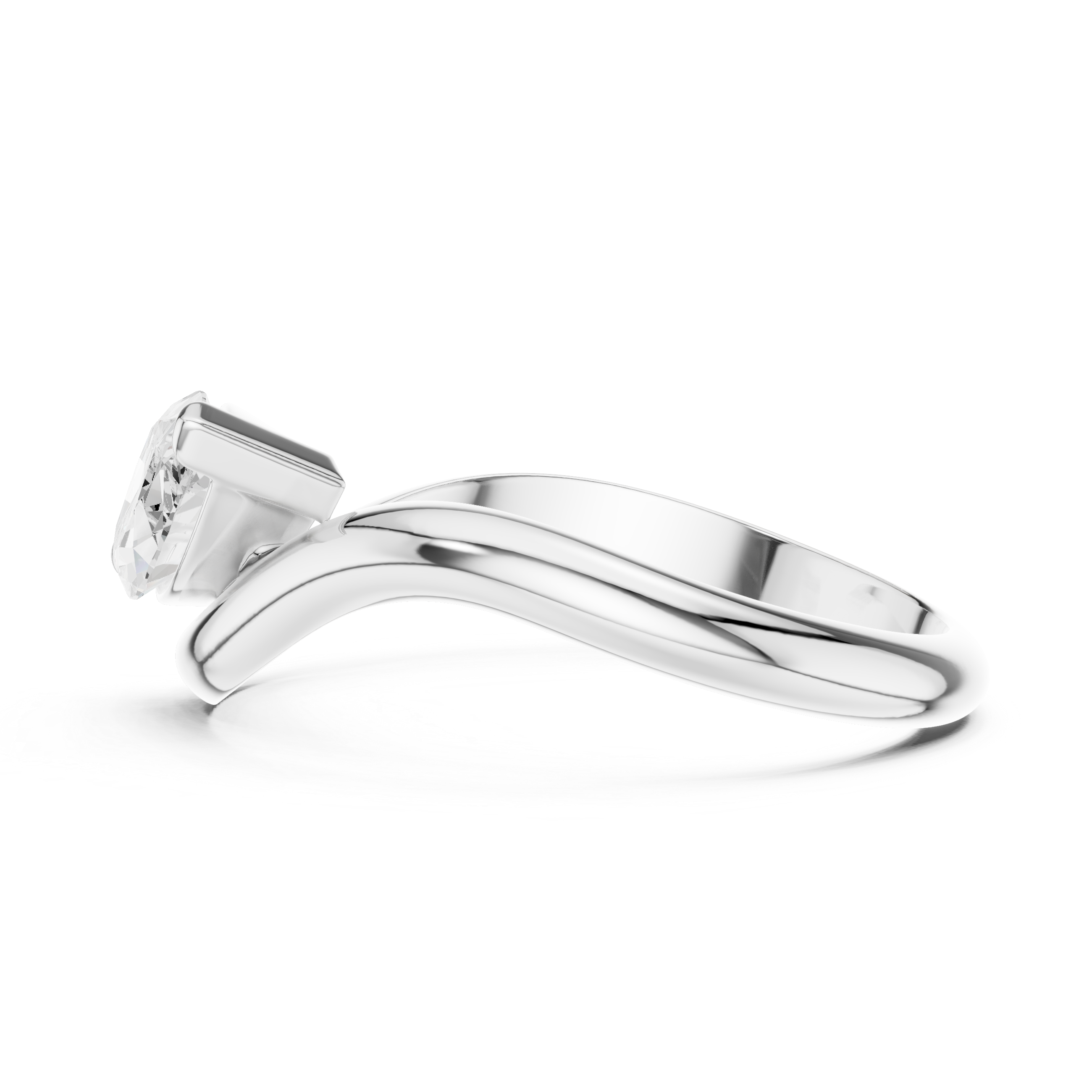 Marquise Cut Diamond East-West Curved Ring